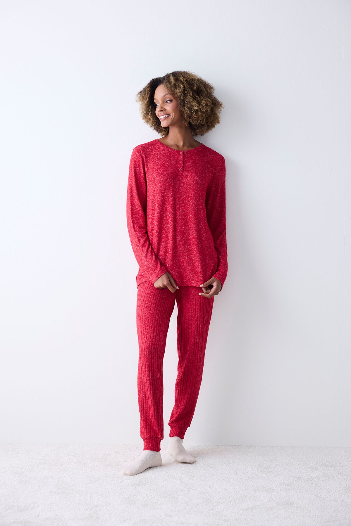 Penti-Súprava pyžama Bloom Soft Red Pants 1