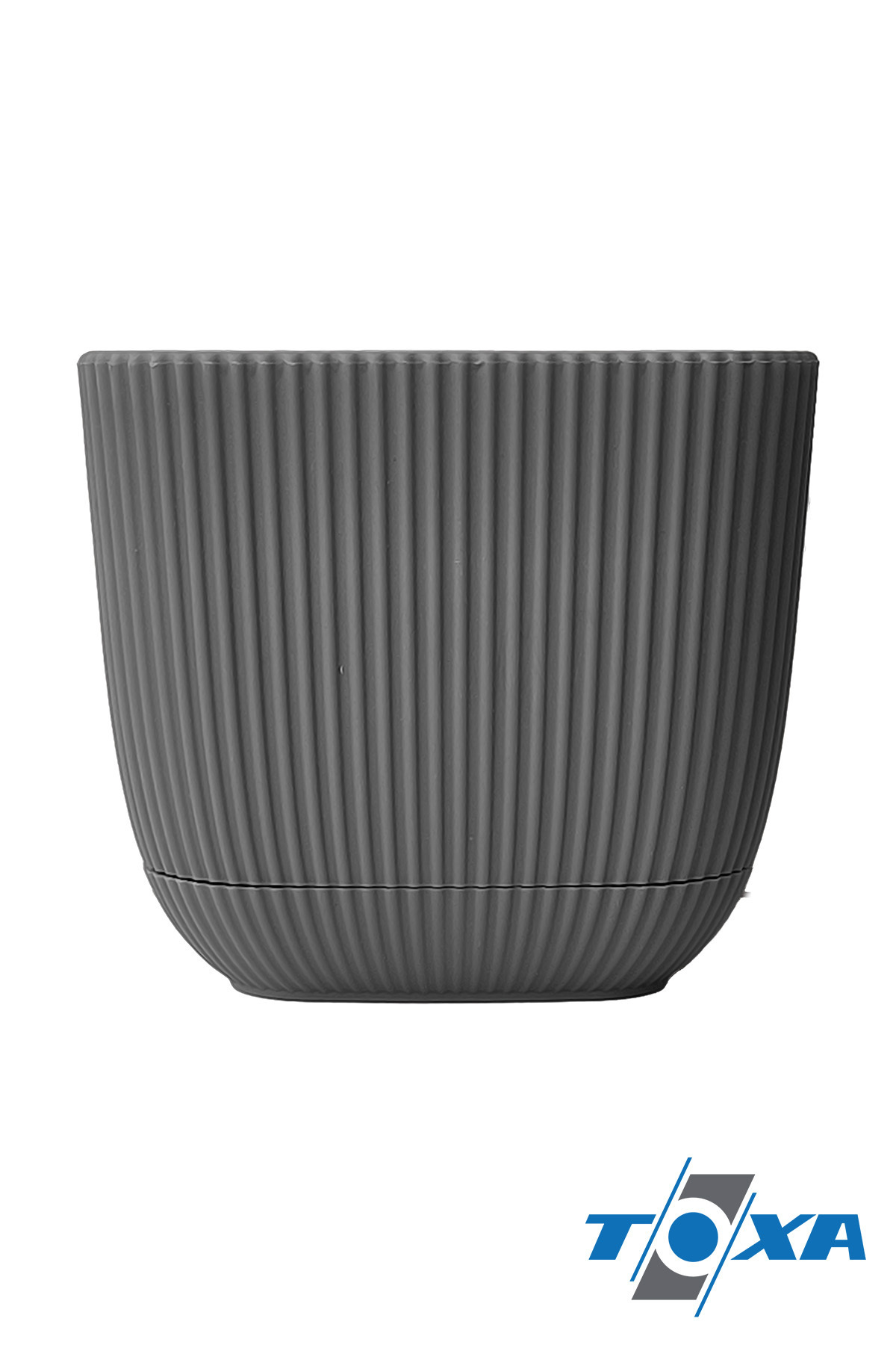 ToXA 2 Adet 4 Litre Antrasit Gri Mercan Kare Saksı Tabaklı