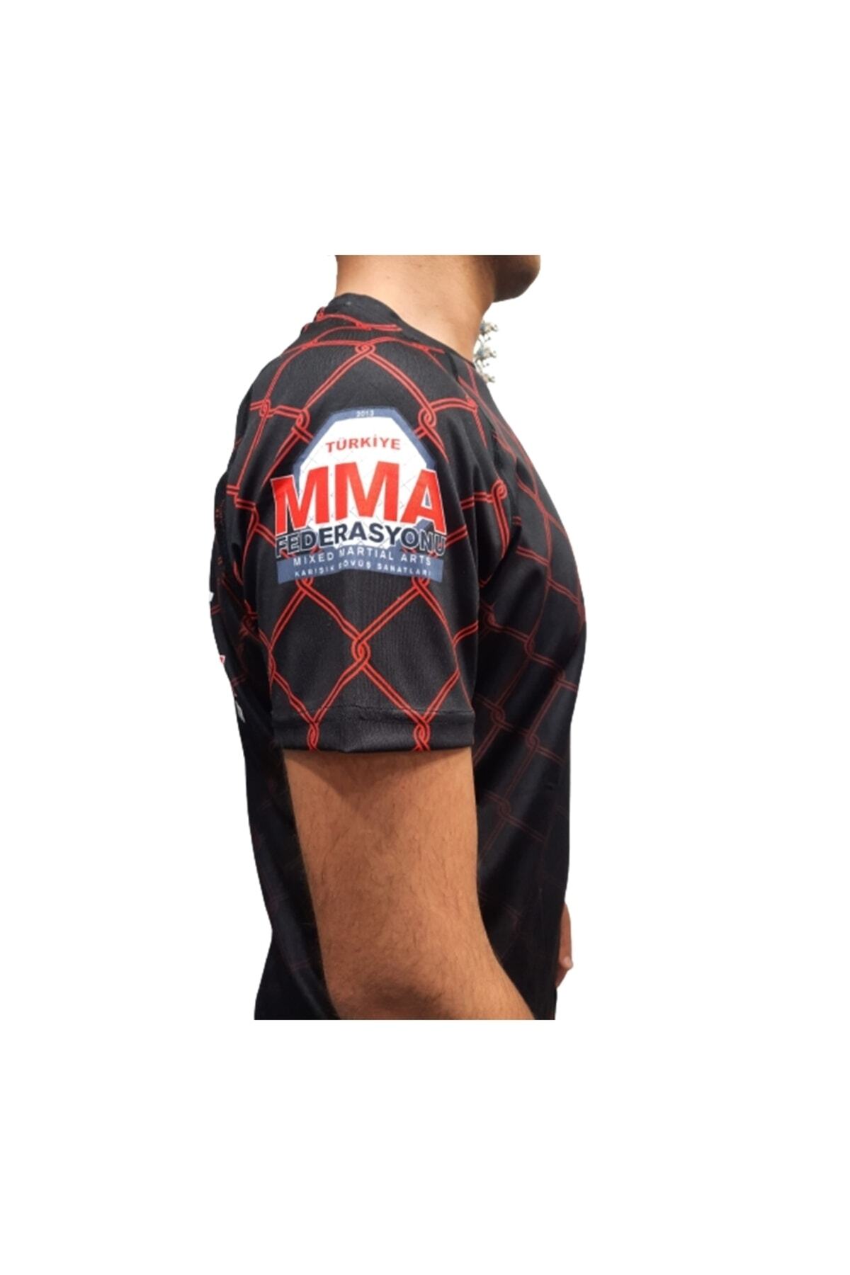 Octagon Mma Rashguard Federasyon Onaylı Kırmızı görsel 3