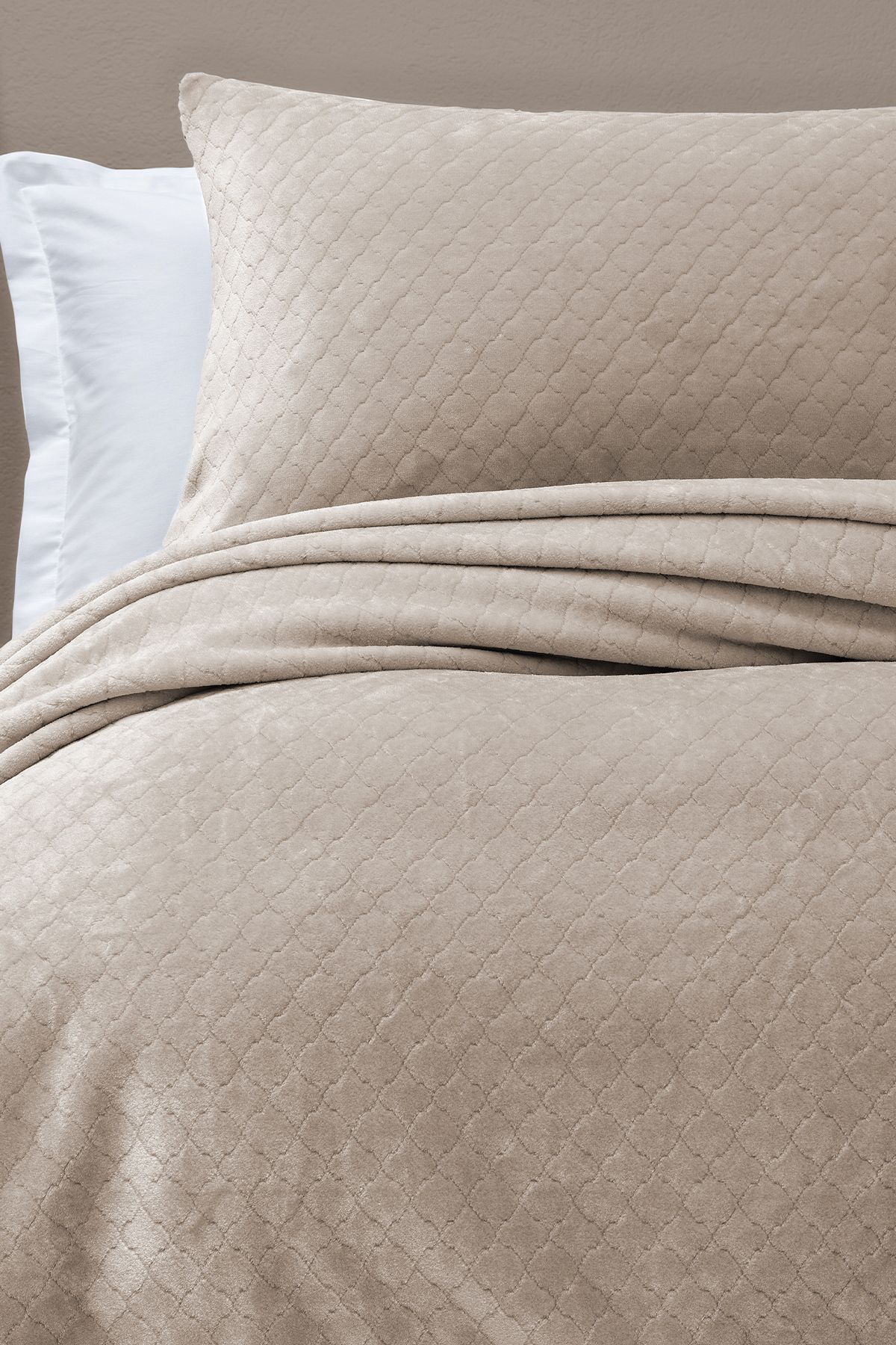 Yataş-Beige Single Blanket Bedspread Set 2