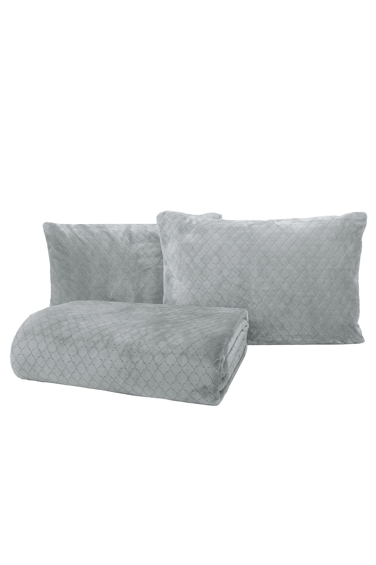 Yataş-Gray Single Blanket Bedspread Set 3