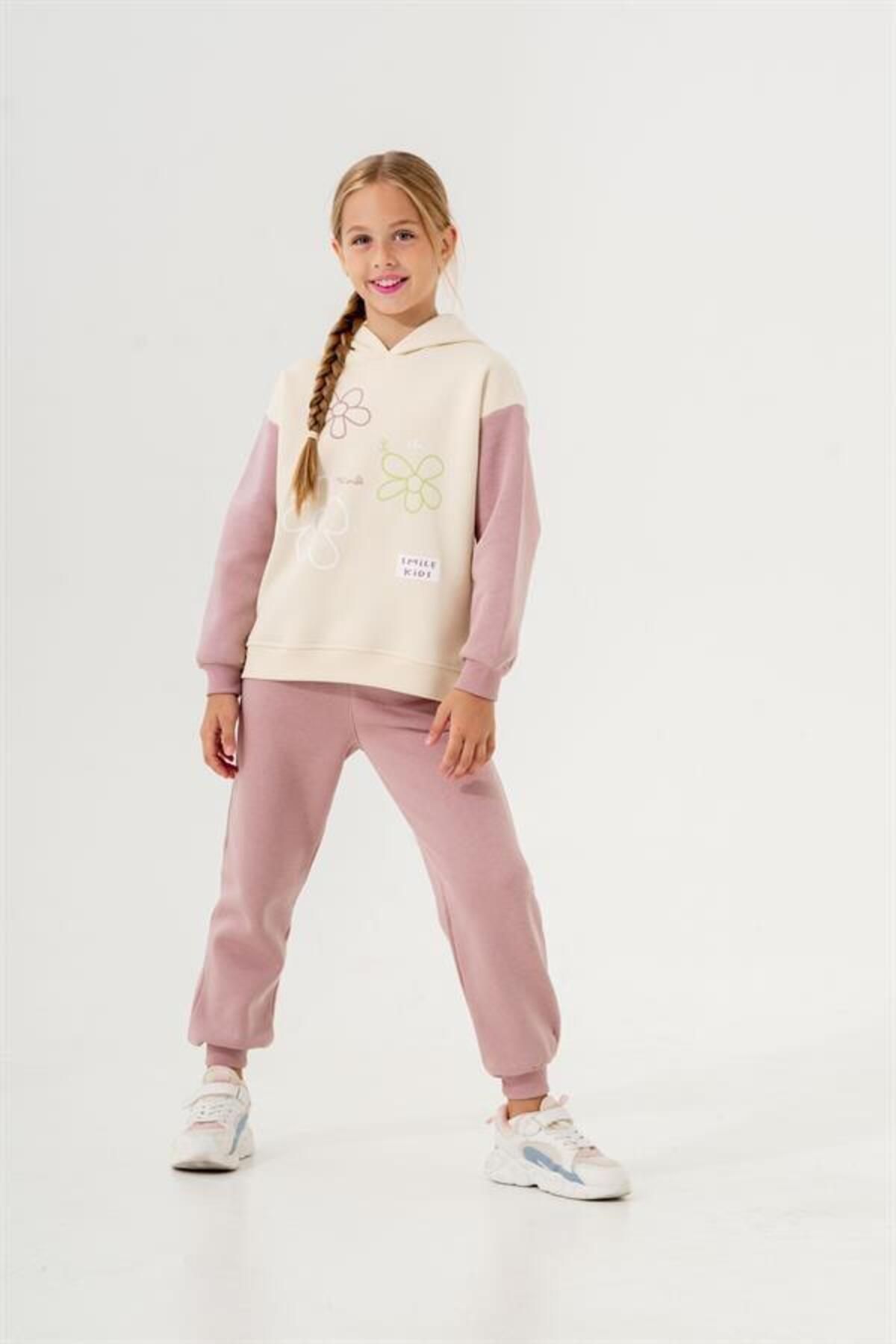 TRENDİMİZBİR-Κοριτσίστικο Smile Kids εμπριμέ κάτω και επάνω σετ 1