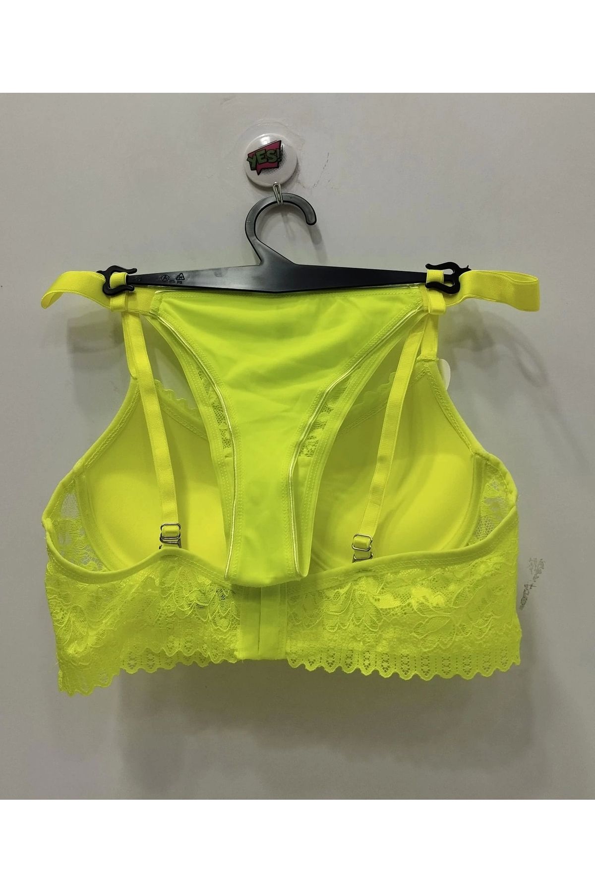 Tılsım Lingerie-Set sutien galben neon cu strasuri - 106 2