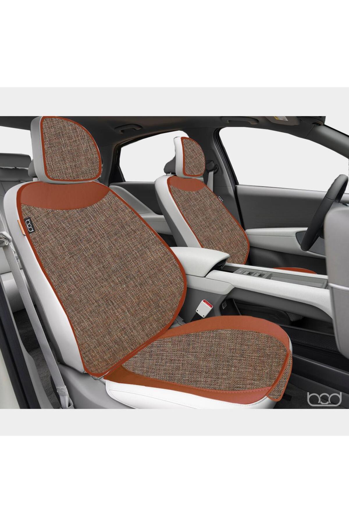 Bod Keten Terletmez Oto Koltuk Minderi Seti Koltuk Koruma Kılıfı Yalı Serisi Ön Arka Set Taba fotoğrafı 2 (önizleme)