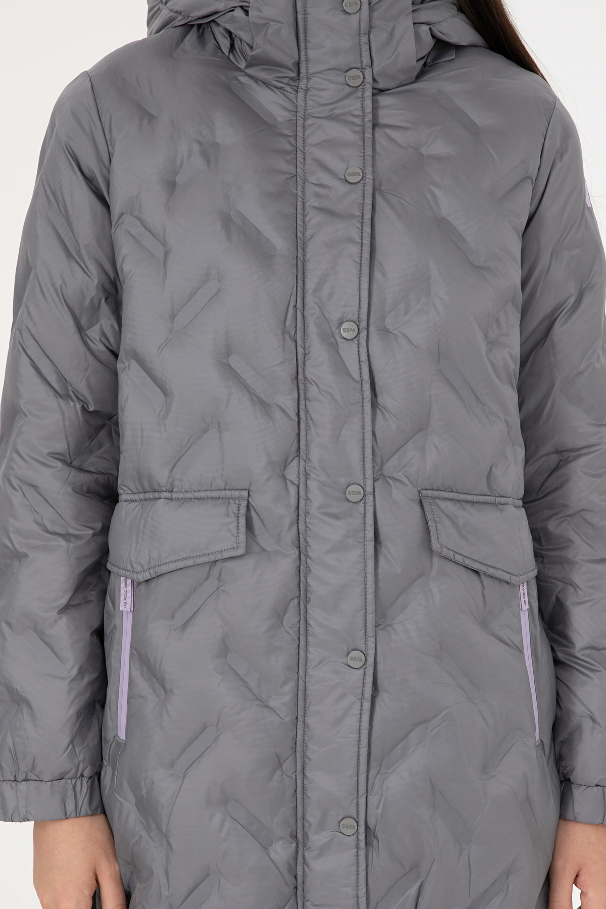 U.S. Polo Assn. Kadın Açık Gri Kaban 50291306-VR001 görsel 6