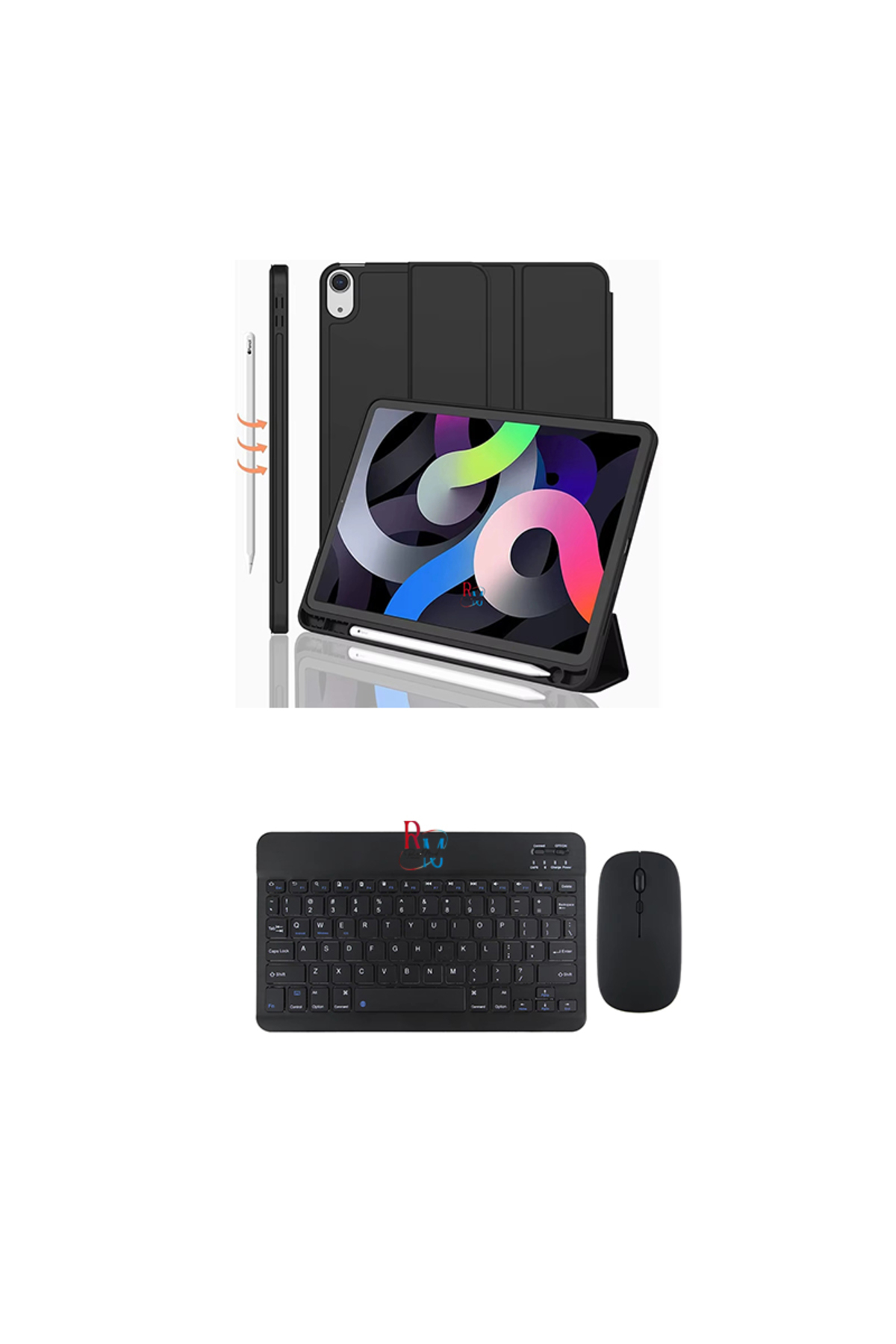 tablet Case and Keyboard Mouse Set Smart Case with Pen Compartment Compatible with iPad Air 5th Generation 10.9 inch