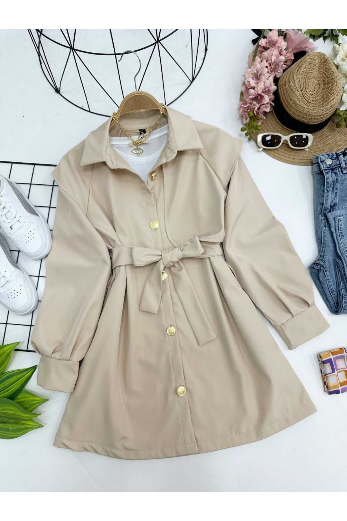 YEDİLALE-Stylish Trench Coat with Windbreaker Detail 3