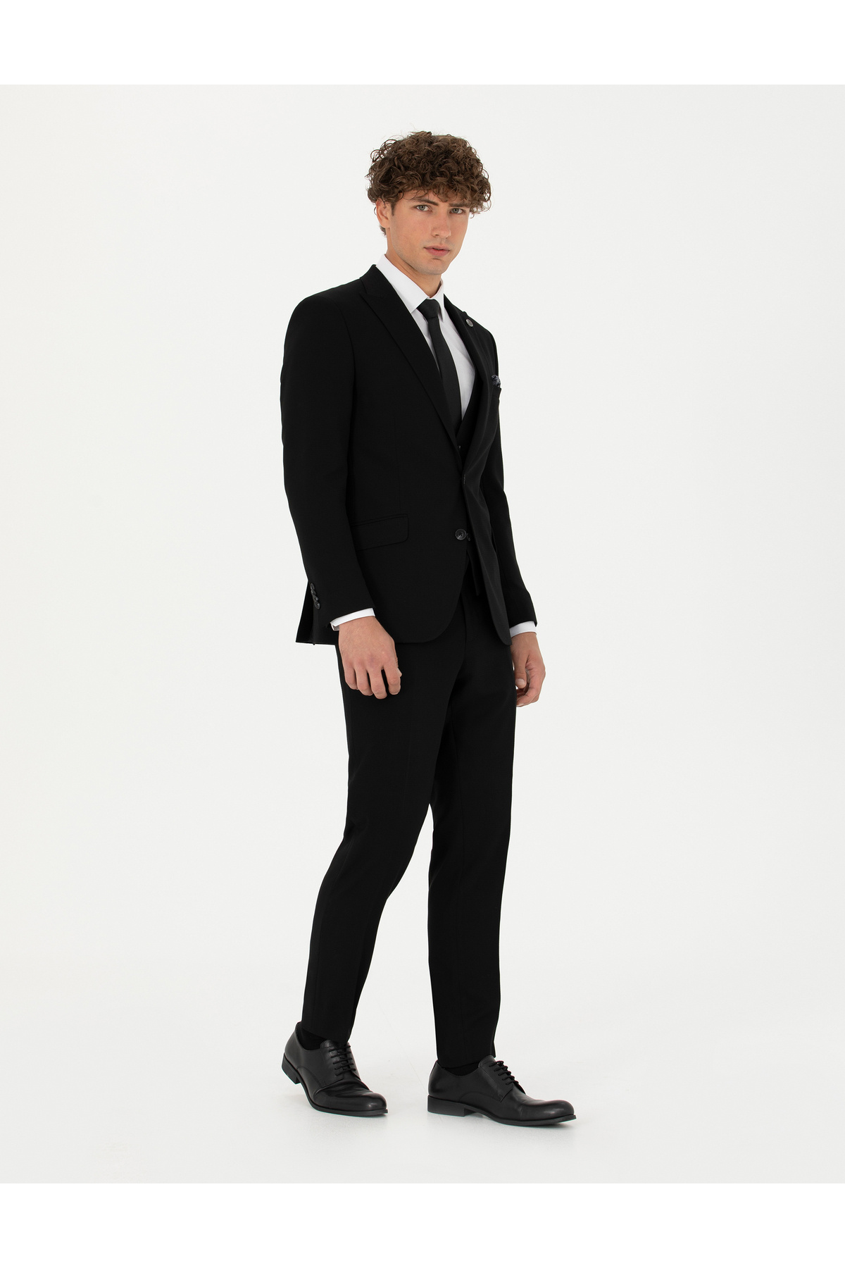 Pierre Cardin  Yelekli Siyah Ekstra Slim Fit Takım Elbise 50275911-VR046 - Görsel 3