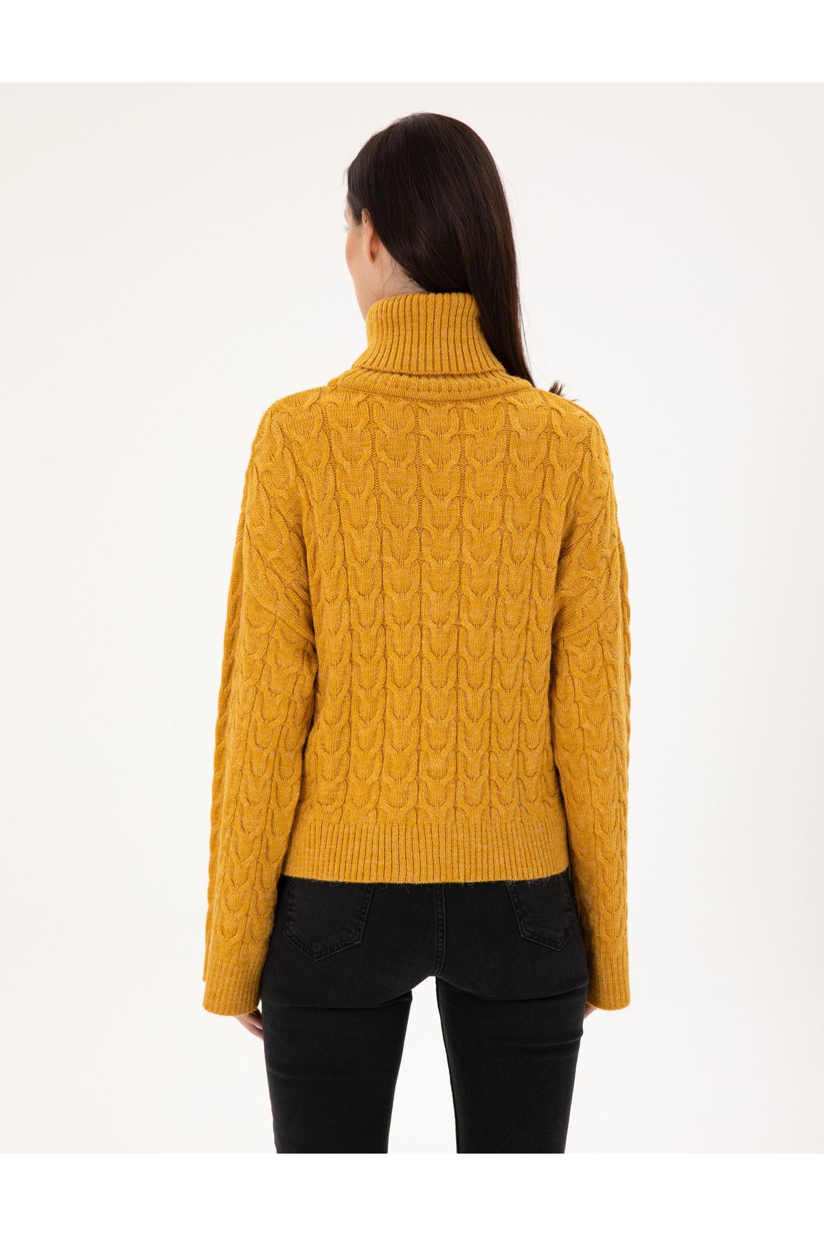 Pierre Cardin-Mustard Crop Top Turtleneck Sweater 50302652 -Vr072 5