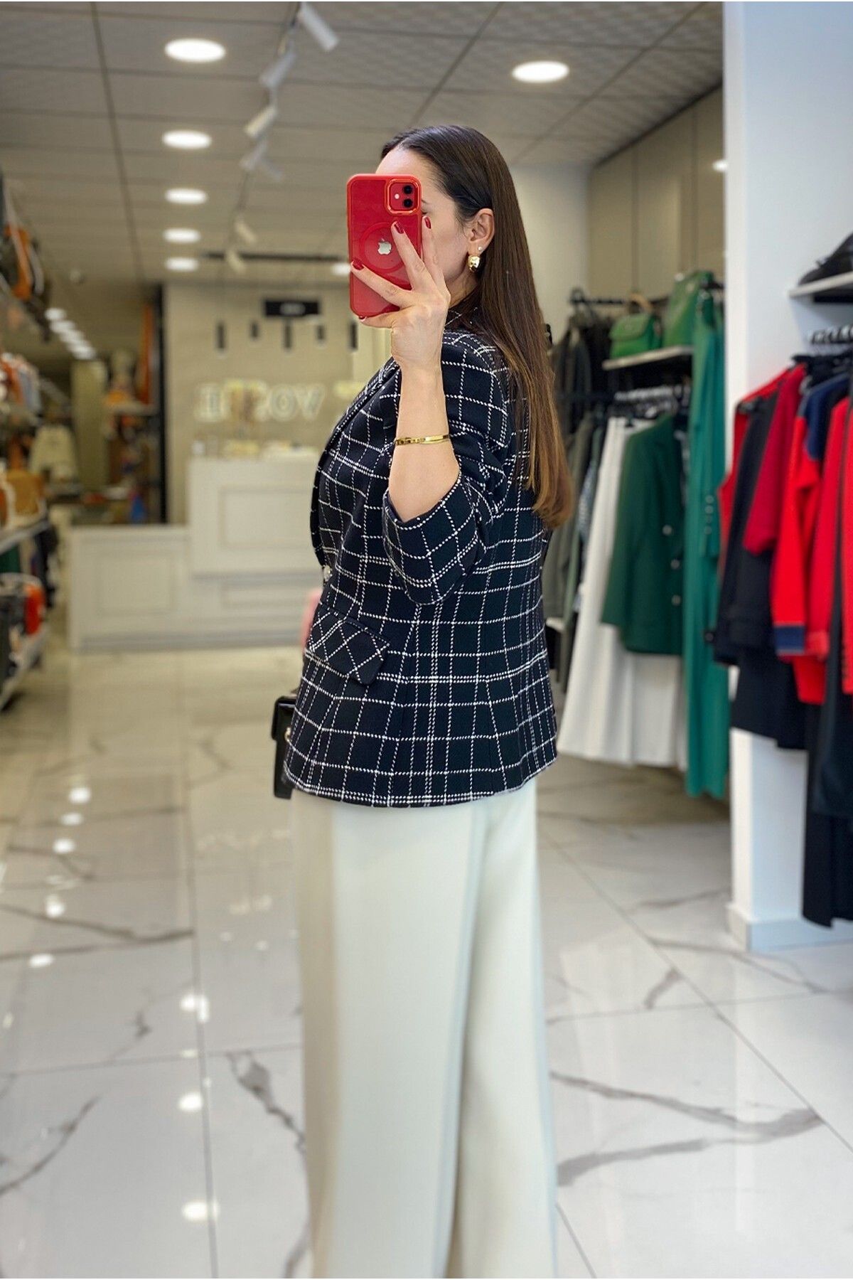 کت بلیزر سیاه زنانه لباس دکمه تک EKOL با ژاکت BLAZER تمبر اورجینال Vosse