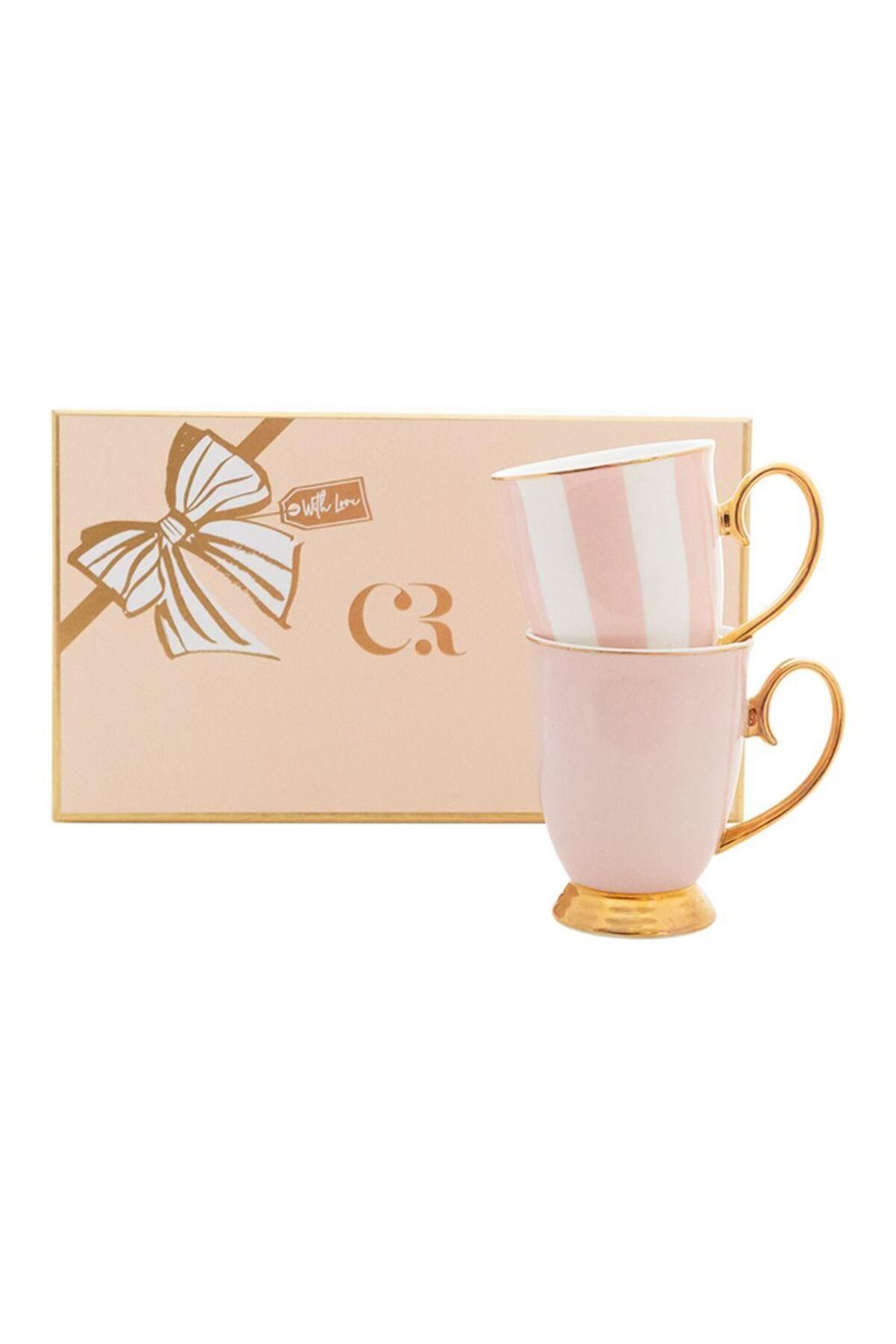 Cristina Re Blush Stripe & Blush Mug Set of 2