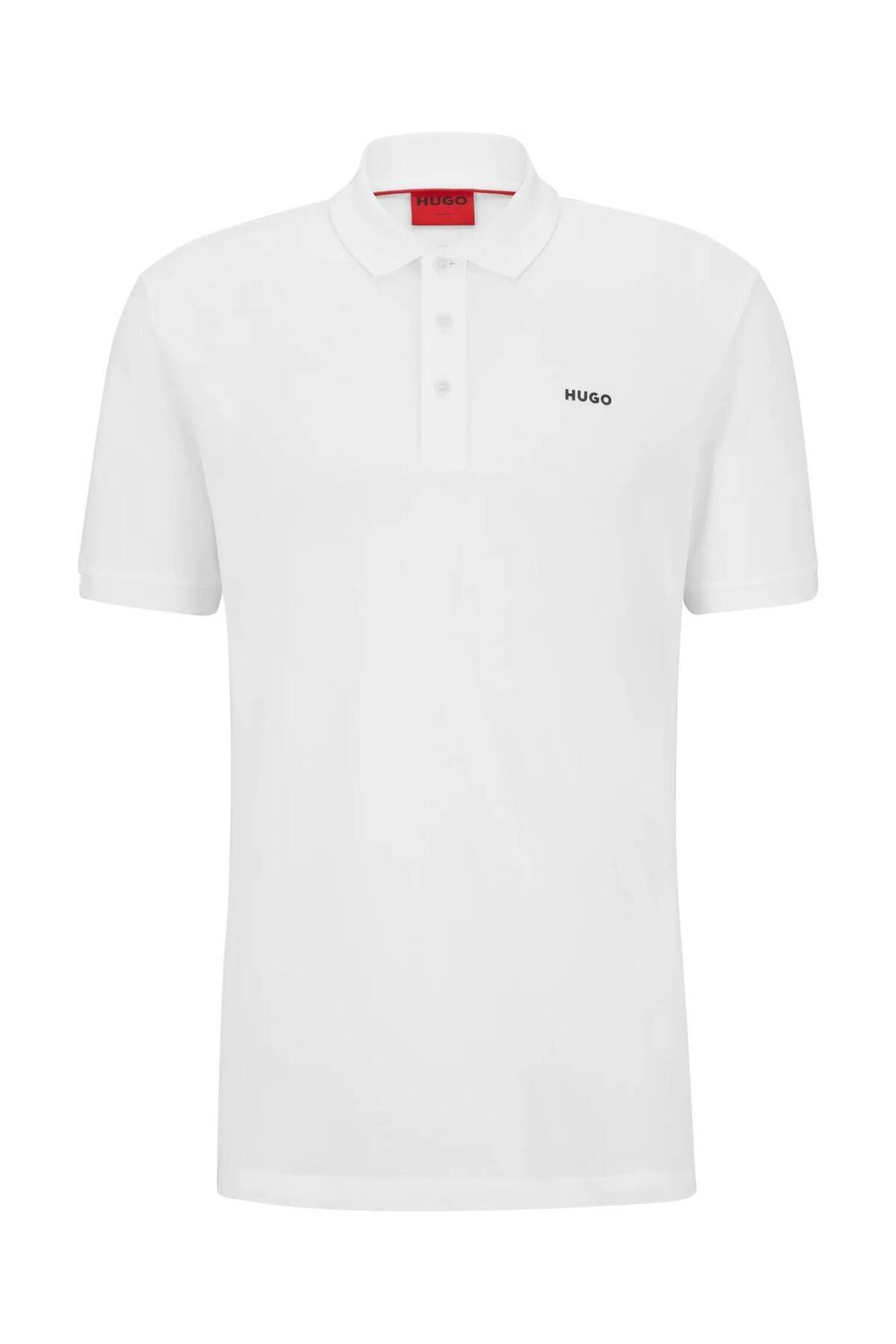 تی شرت یقه پولو سفید مردانه چوگان اورجینال Hugo Boss