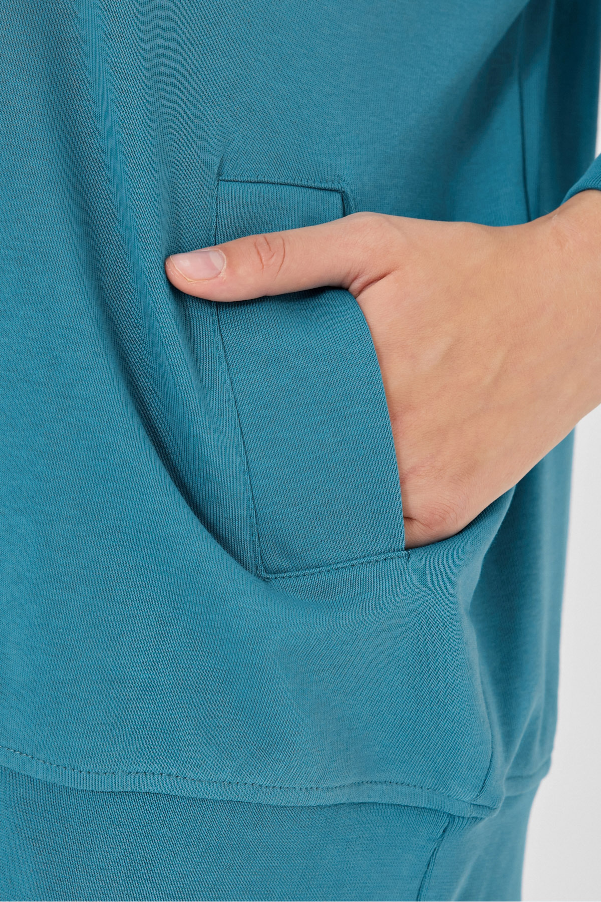 Slazenger VIKENTI SW Oversize Kadın Cepli Oversıze Petrol Sweatshirt görsel 5
