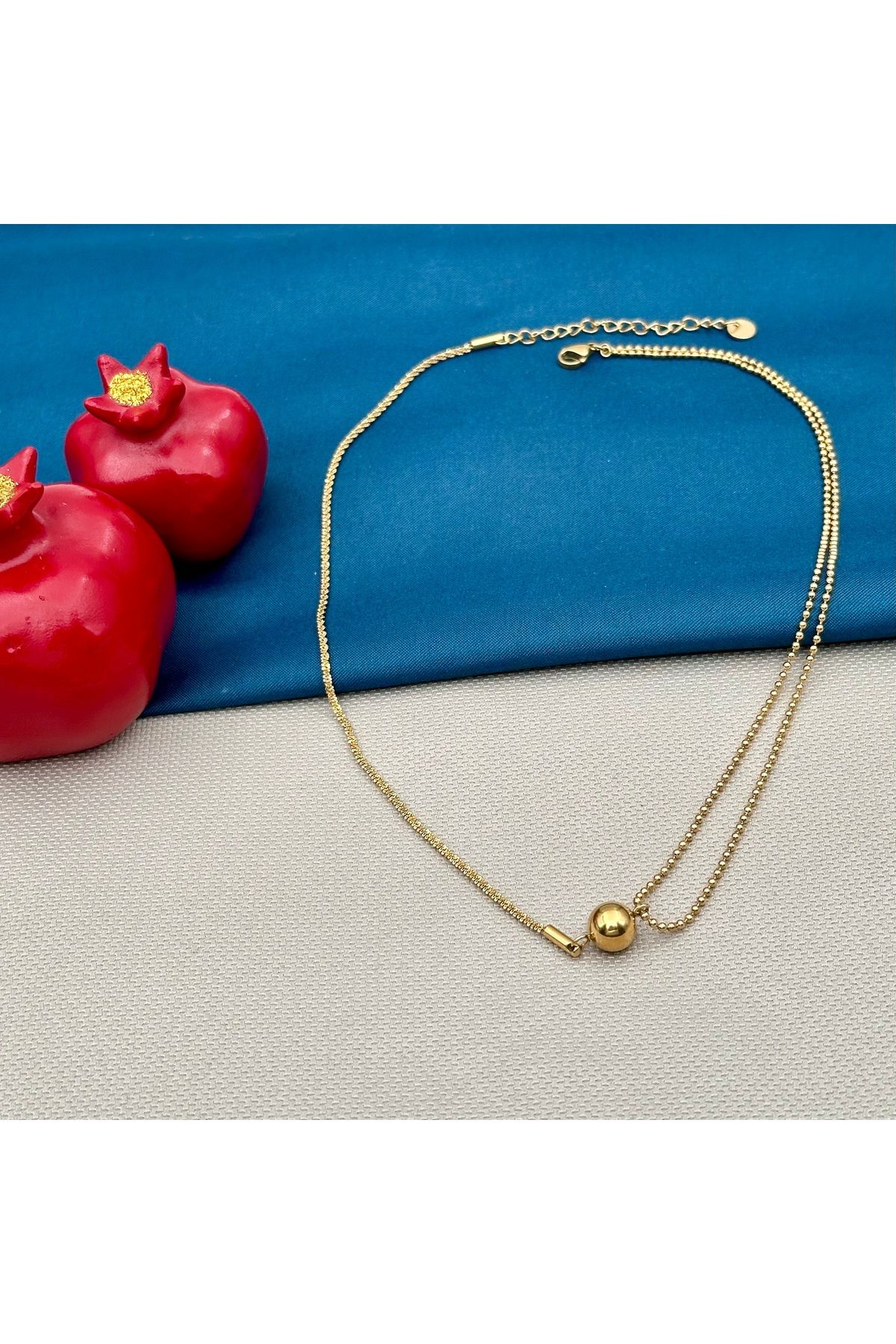 Opia Takı & Aksesuar-Steel Gold Middle Bulk Necklace 3