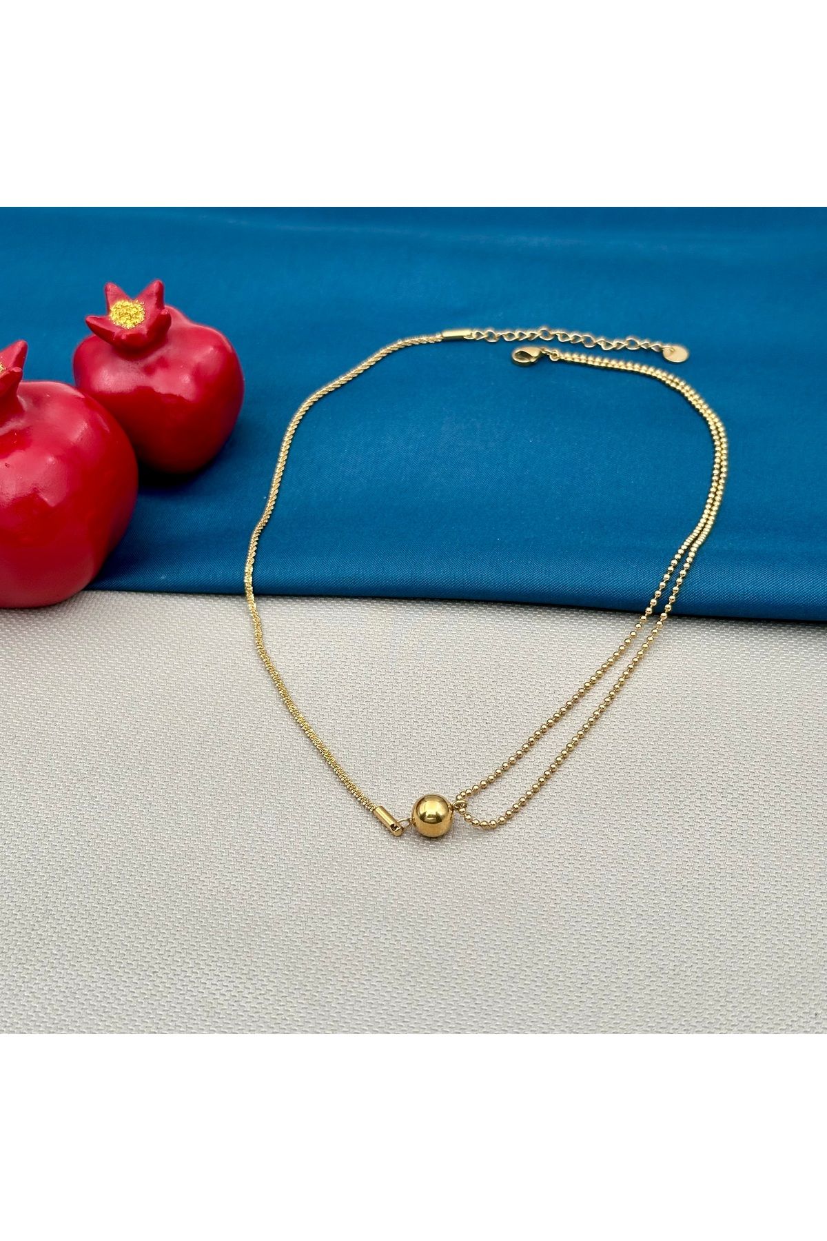 Opia Takı & Aksesuar-Steel Gold Middle Bulk Necklace 5