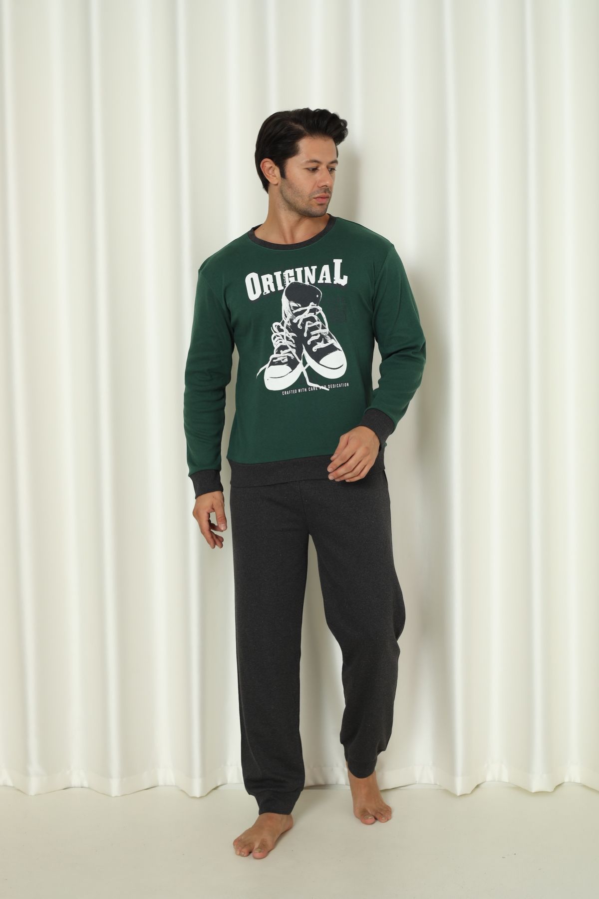 Wordex-Falkom 5011 Interlock Thick Winter Printed Men's Home Pajamas Set 2