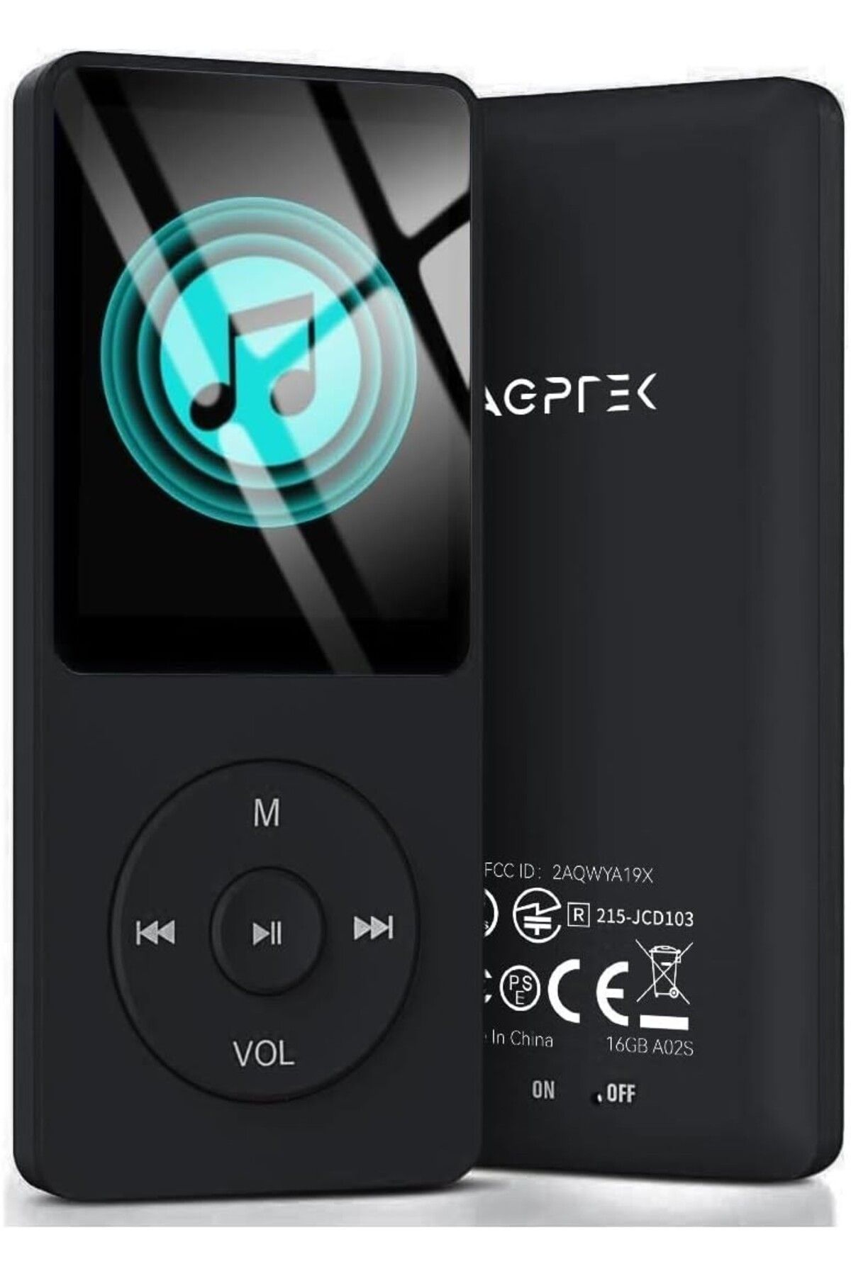 AGPTEK A02 MP3 Kayıpsız Ses Müzik Çalar - 16GB Dahili, 70 Saat Oynatma Süresi