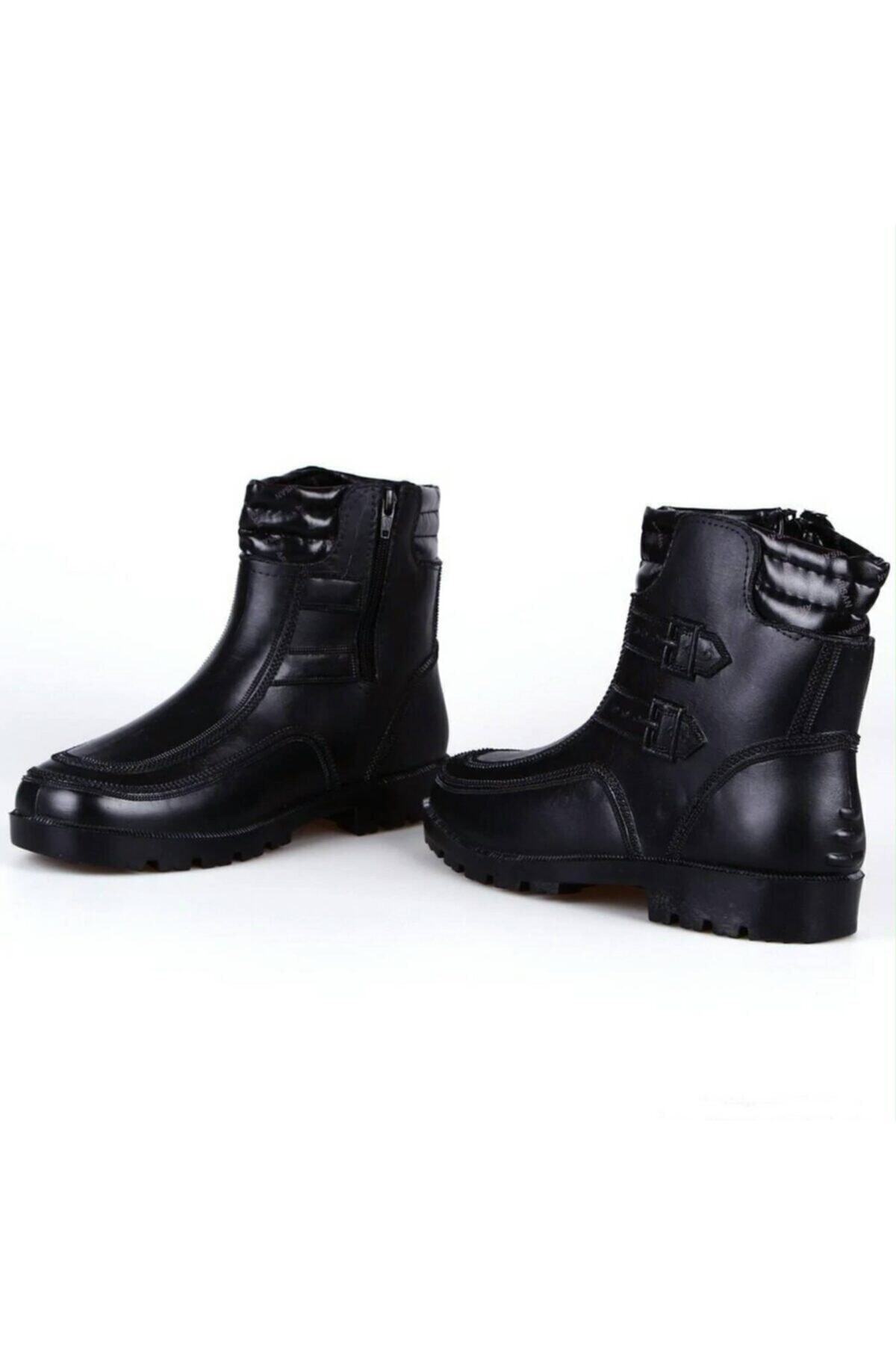 ARISAN  Erkek Siyah Fermuarlı Su Geçirmez Lastik Çizme Kar Botu - Görsel 8