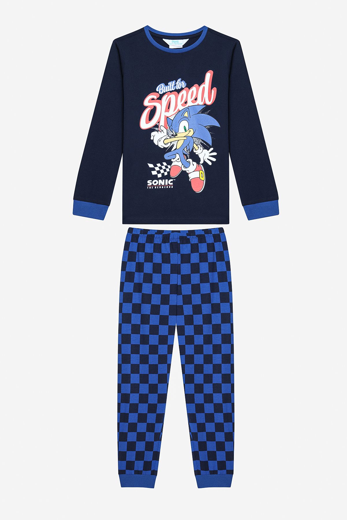 Pamuklu Erkek Çocuk Sonic Çok Renkli Pijama Takımı