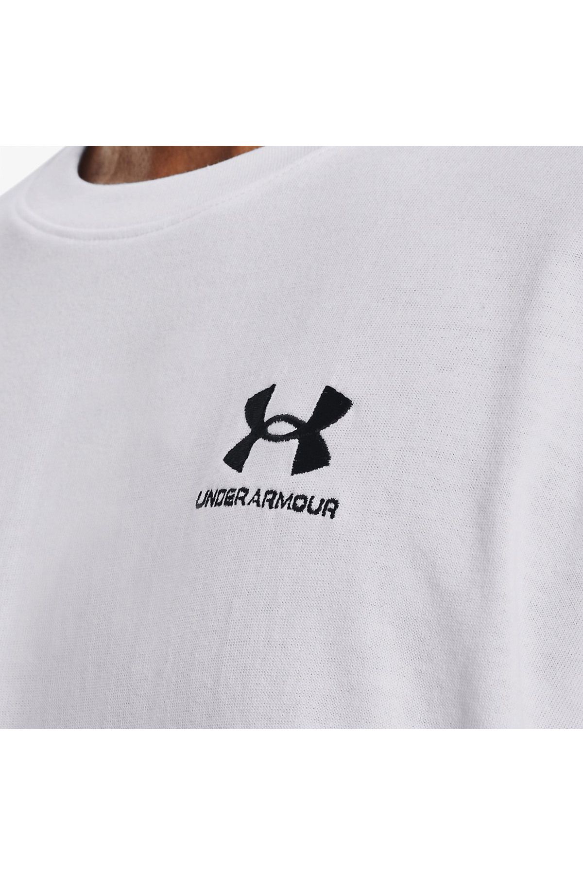 تی شرت سفید مردانه آرم کوتاه مدت سنگین وزن آستین 1373997 100 Under Armour