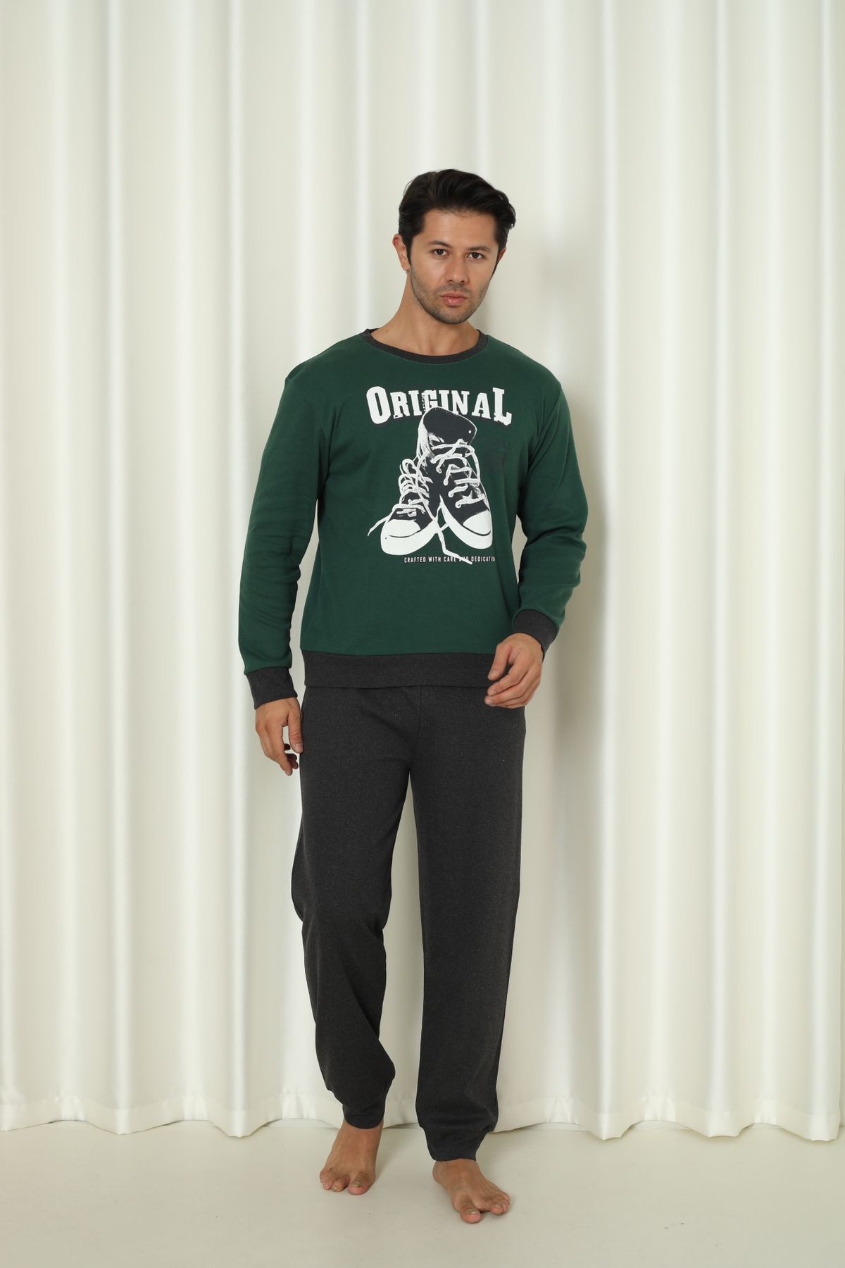 Wordex-Falkom 5011 Interlock Thick Winter Printed Men's Home Pajamas Set 1