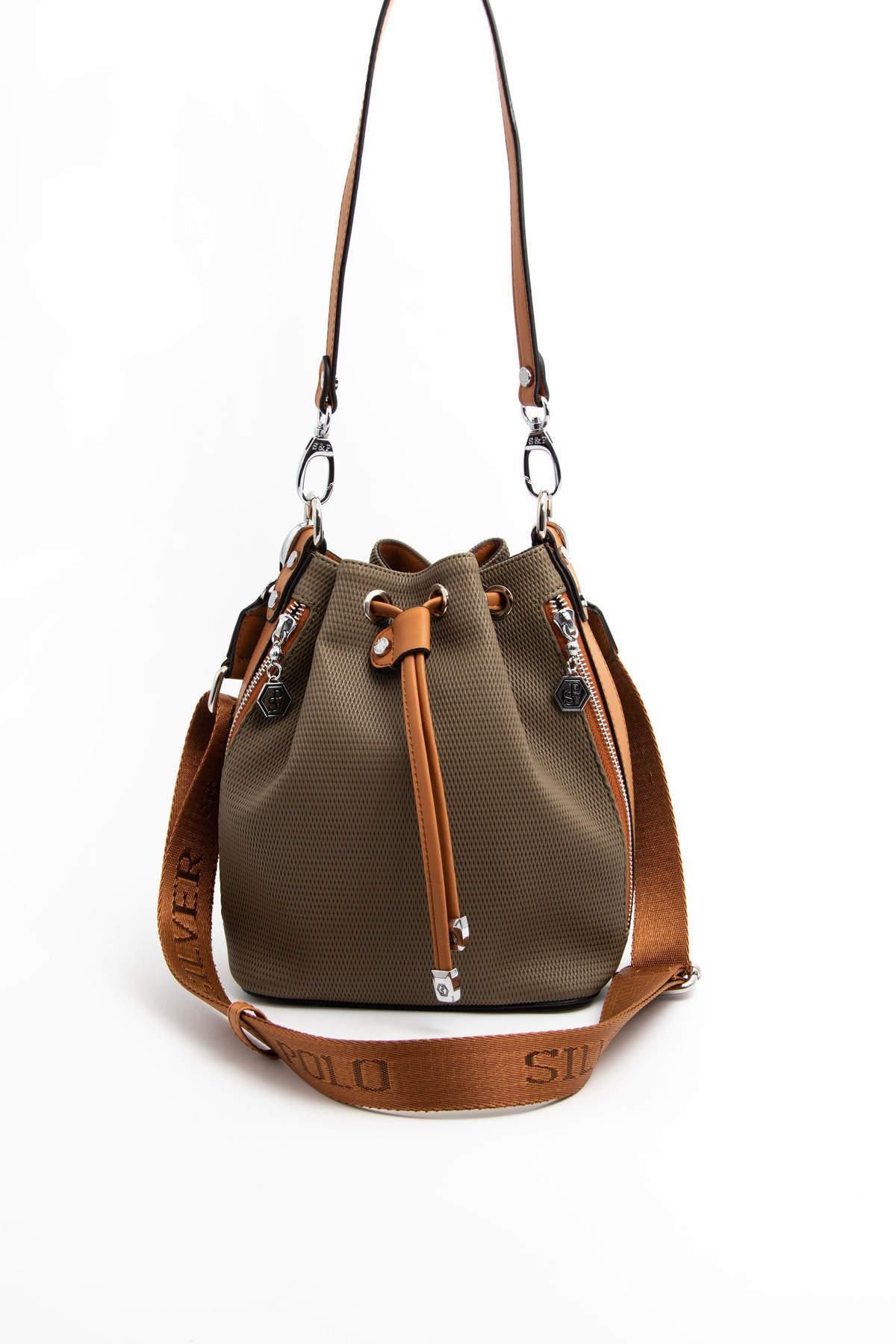 Silver Polo-L. Khaki - A.Taba Sp1137 Women's Shoulder Bag 5