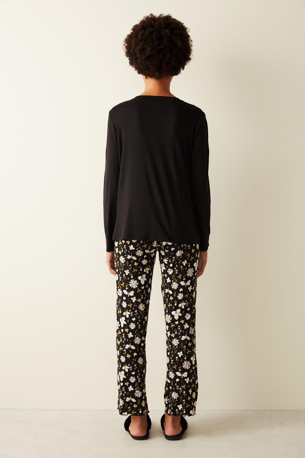 Penti-Blossom Solid T-Shirt Black Pajama Top 5