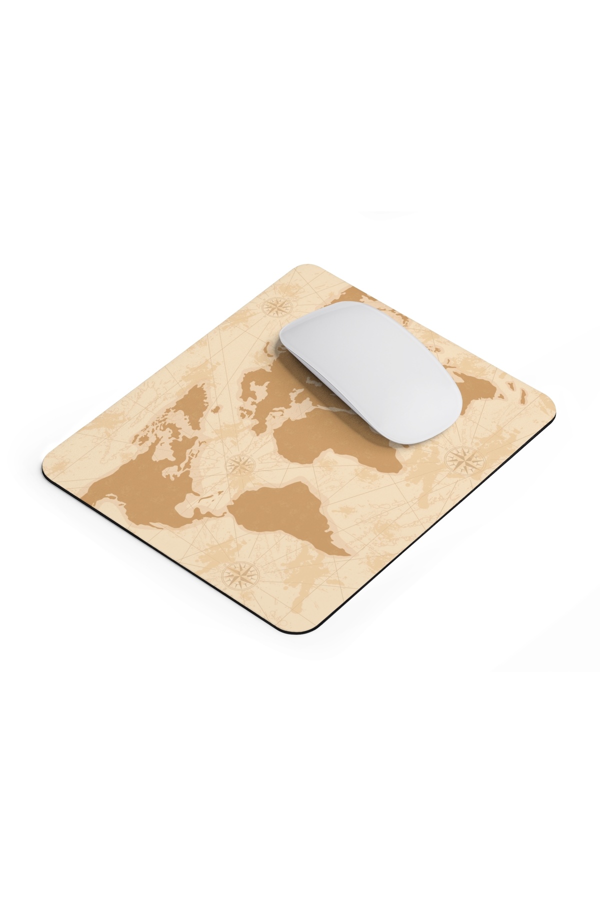 Glaze Tasarım-Beige Colored Gamer Gaming Mouse Pad with World Map Pattern 3