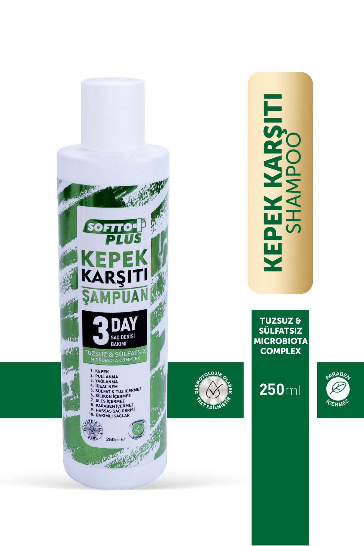 شامپو مردانه و زنانه بدون نمک سولفات ضد شوخ DANDRUFF REPAIṘR 250 میل Softto Plus