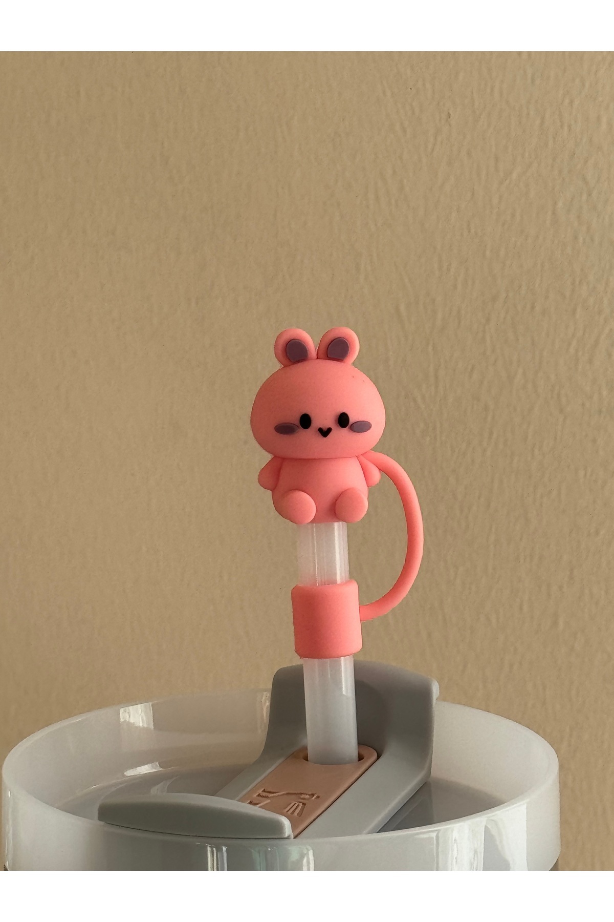 ÇAKRA Sevimli Tavşan Model Toz Geçirmez Silikon Sızdırmaz Pipet Kapağı 1 Adet Stanley Termos Ile Uyumlu