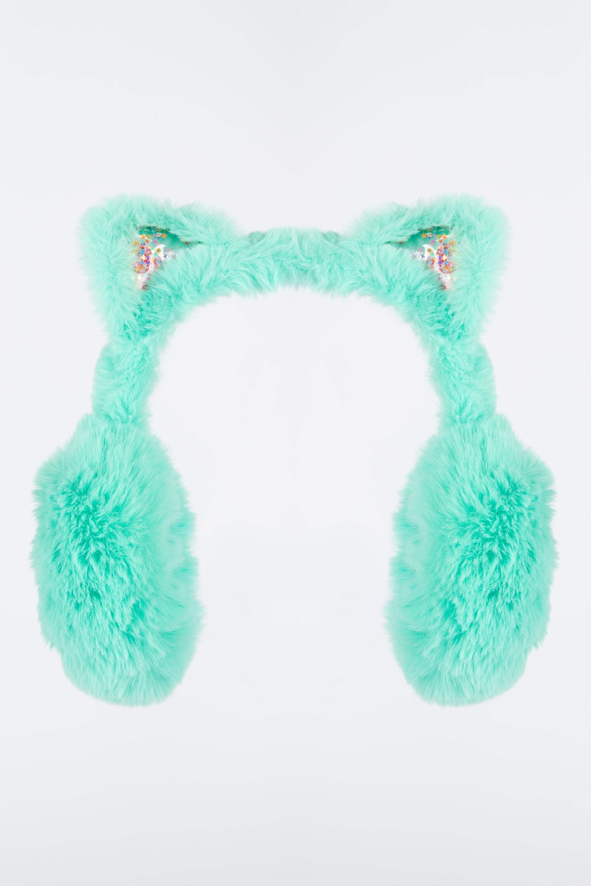 کلاه بافتنی سبز دخترانه و بچگانه هدفون گربه Mint Green اورجینال Penti