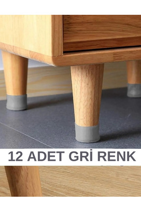 EUROLUXE 12 Adet Silikon Masa Sandalye Koruyucu, Masa Sandalye Kaydırmaz, Zem...