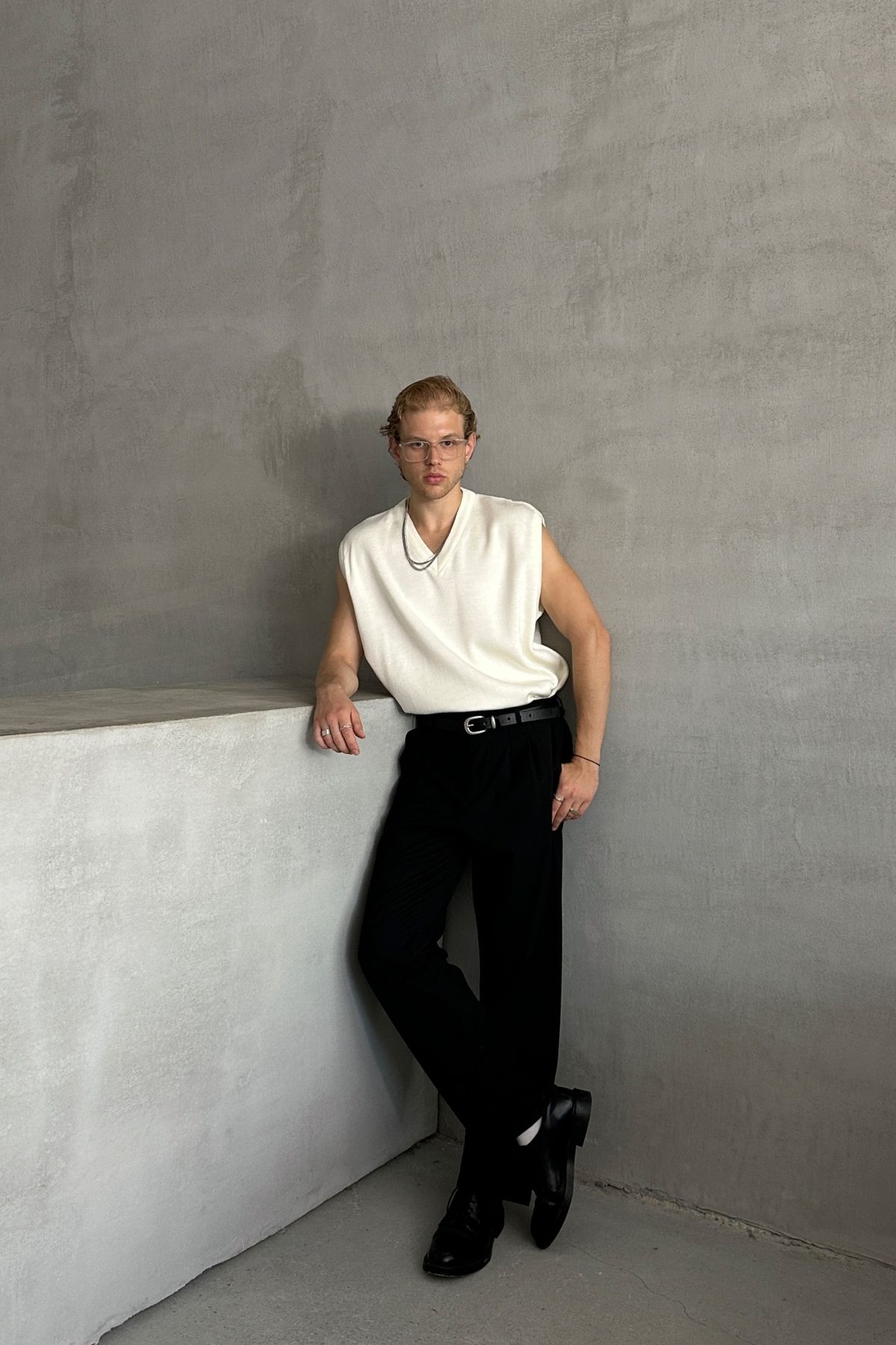 جلیقه بافت مردانه V NECK اورجینال HYMAN