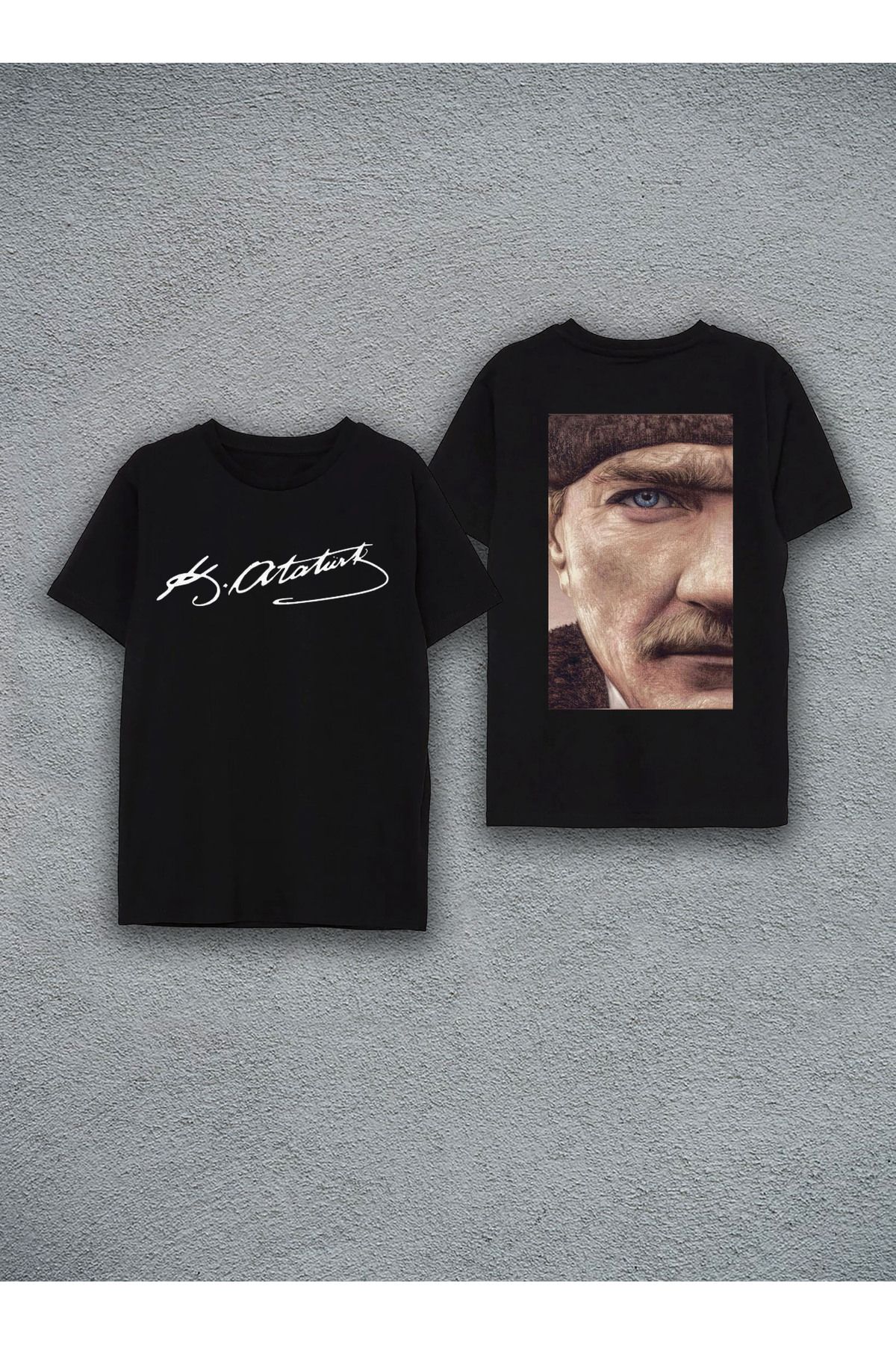 Darkiakids-October 29 Republic Day Ataturk Printed Special Design Unisex Black Kids T-Shirt 2