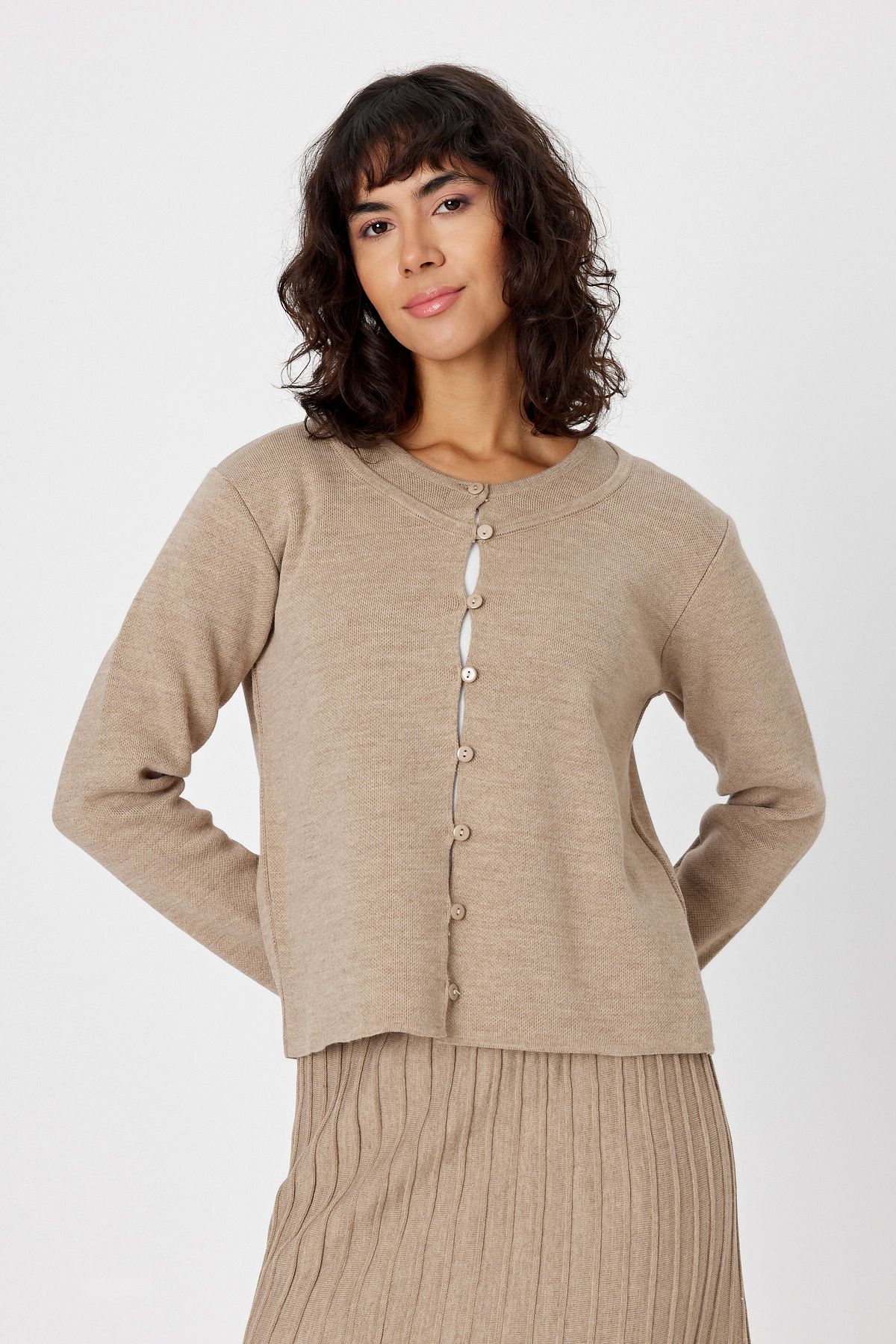 Molly Nelly-Women's Knitwear Cardigan Skirt Set 2