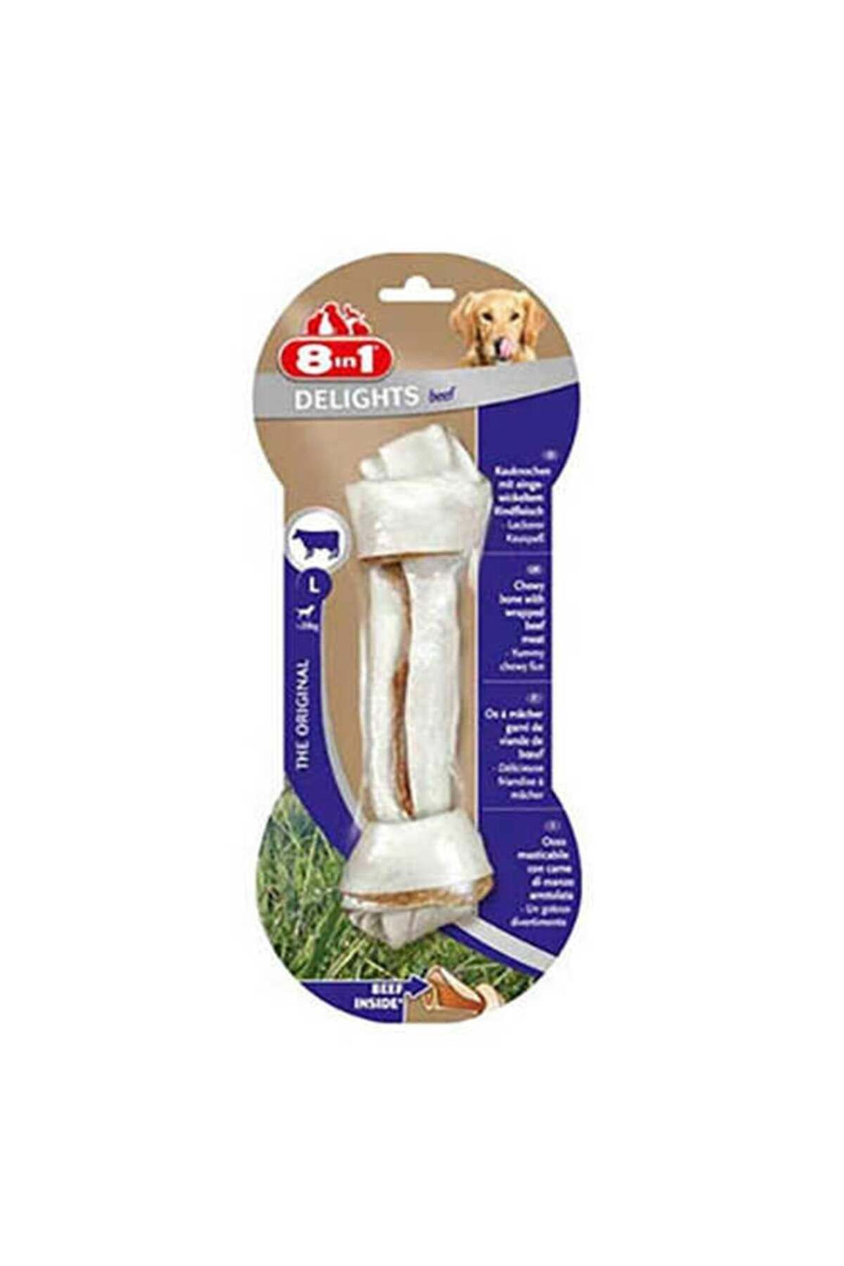 8in1-Delights Bones - Oral Care Bone, Dog Treat with Steak, Large 85 Gr 1