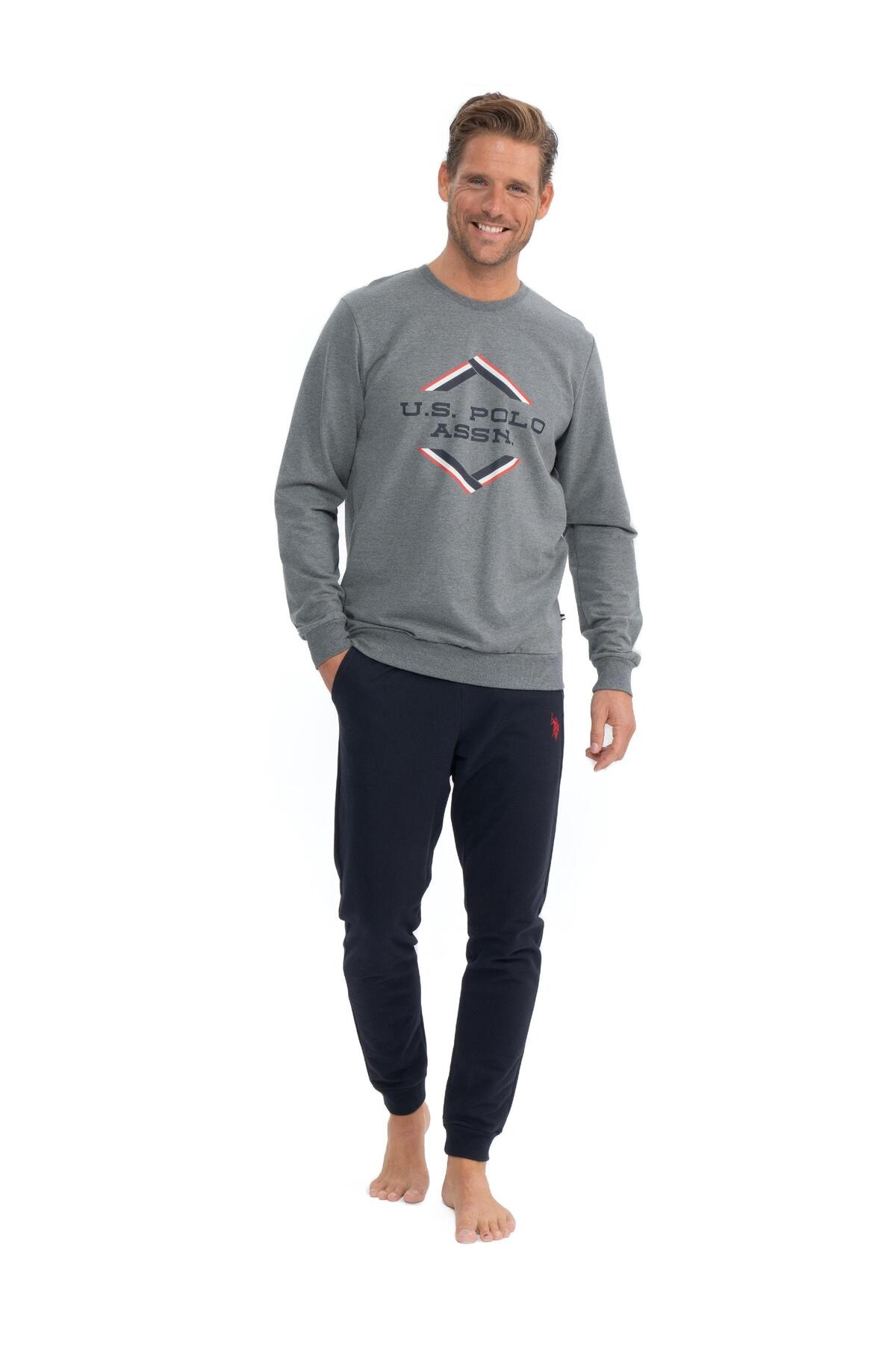 ست پیژامه و لباس خواب مردانه یقه گرد | یو اس پولو U.S. Polo Assn. 025K.PMZ1ETA.8GR8OU1.P8.KM11 TR - تصویر 3