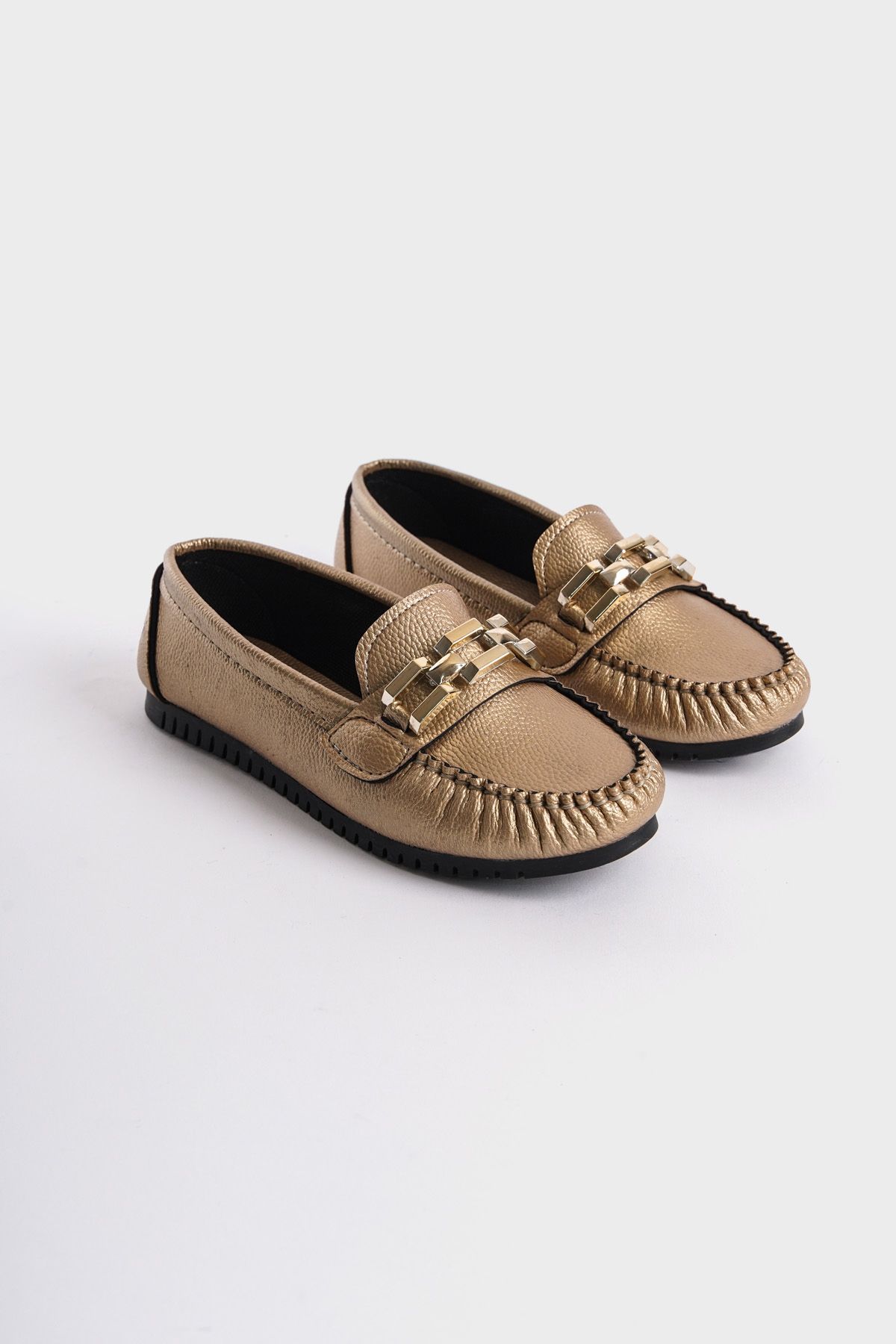 Capone Outfitters-Loafer Shoes - Gold-colored - Flat 3