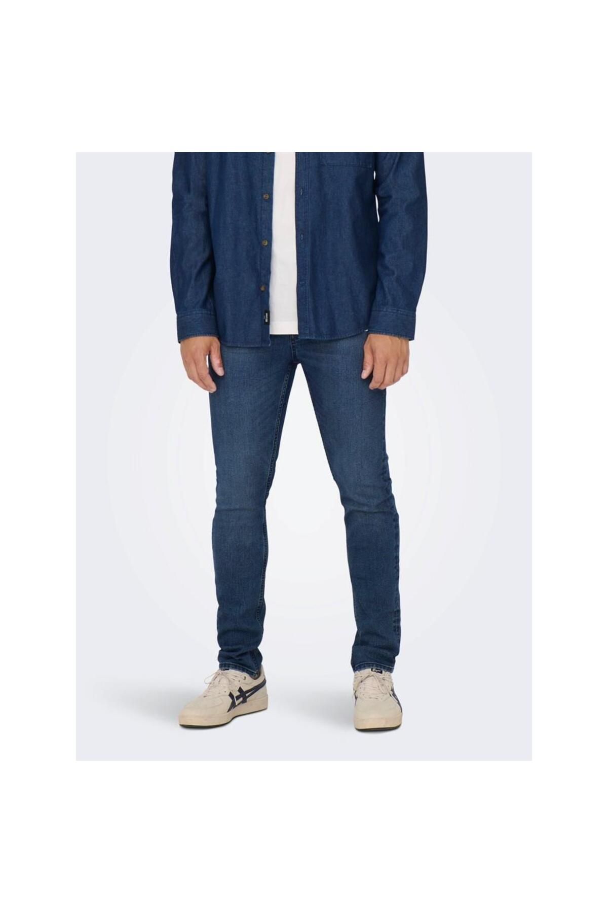 Onsloom Slım Blue Black 6454 Jeans Vd Only & Sons