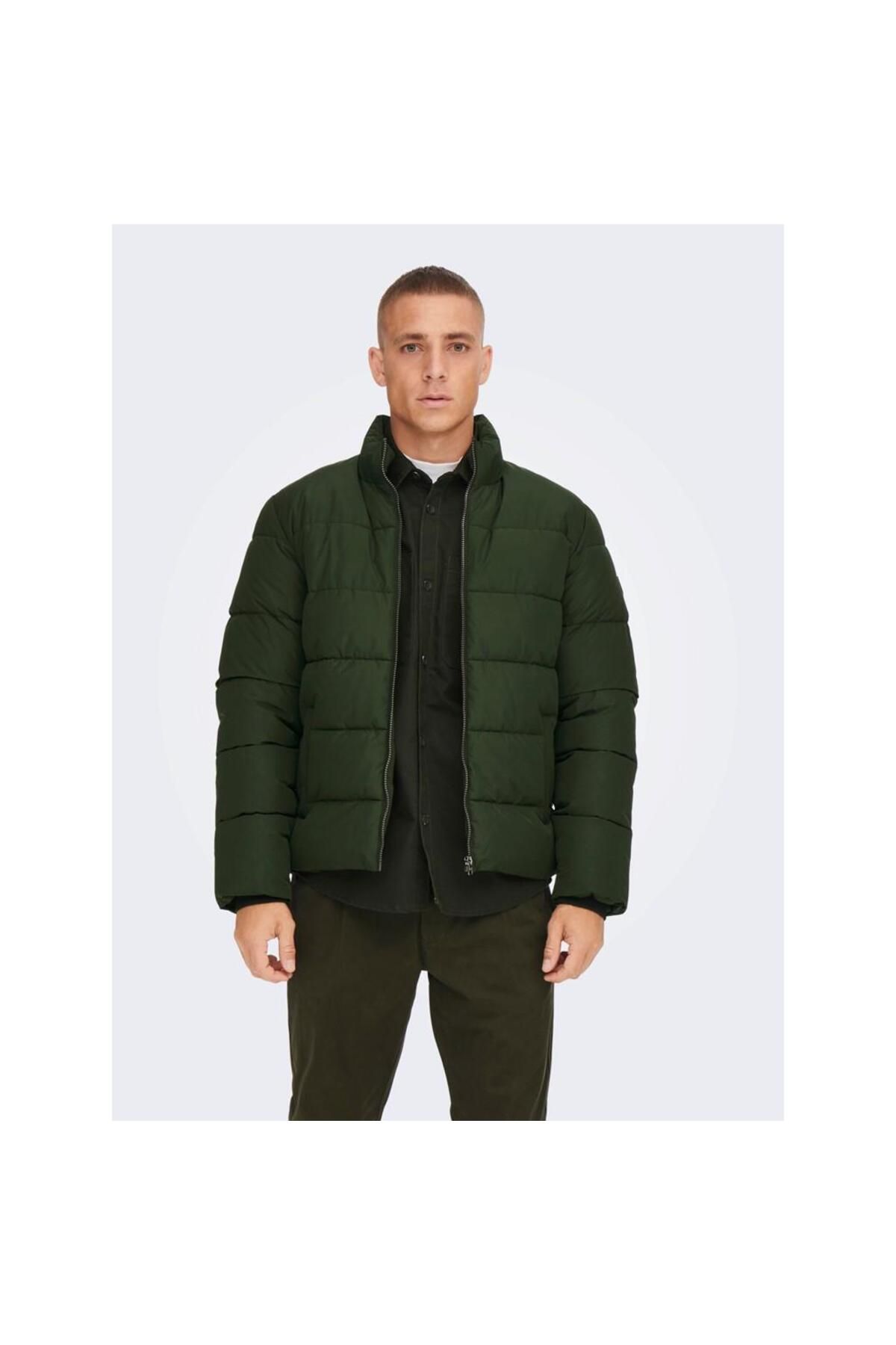 Only & Sons Onsmelvın Life Puffer Jacket Otw Vd Khaki Masculin - S