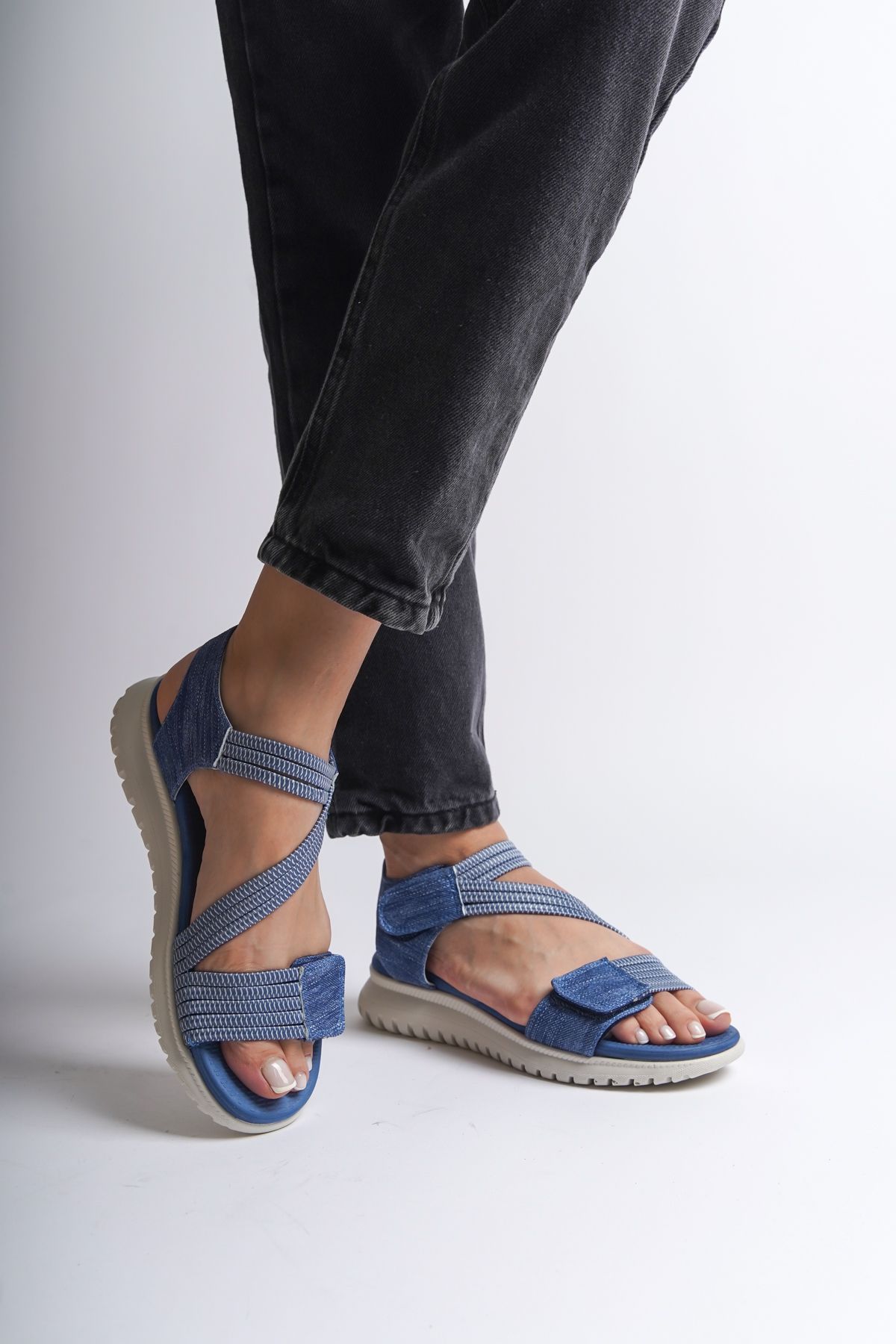 صندل آبی زنانه راحت اورجینال Capone Outfitters