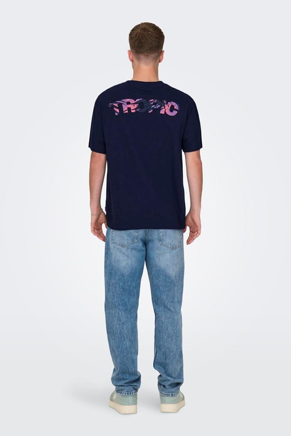 Only & Sons-Onsmervyn Life Rlx Summer Ss Tee 22029519   Navy Blue 3