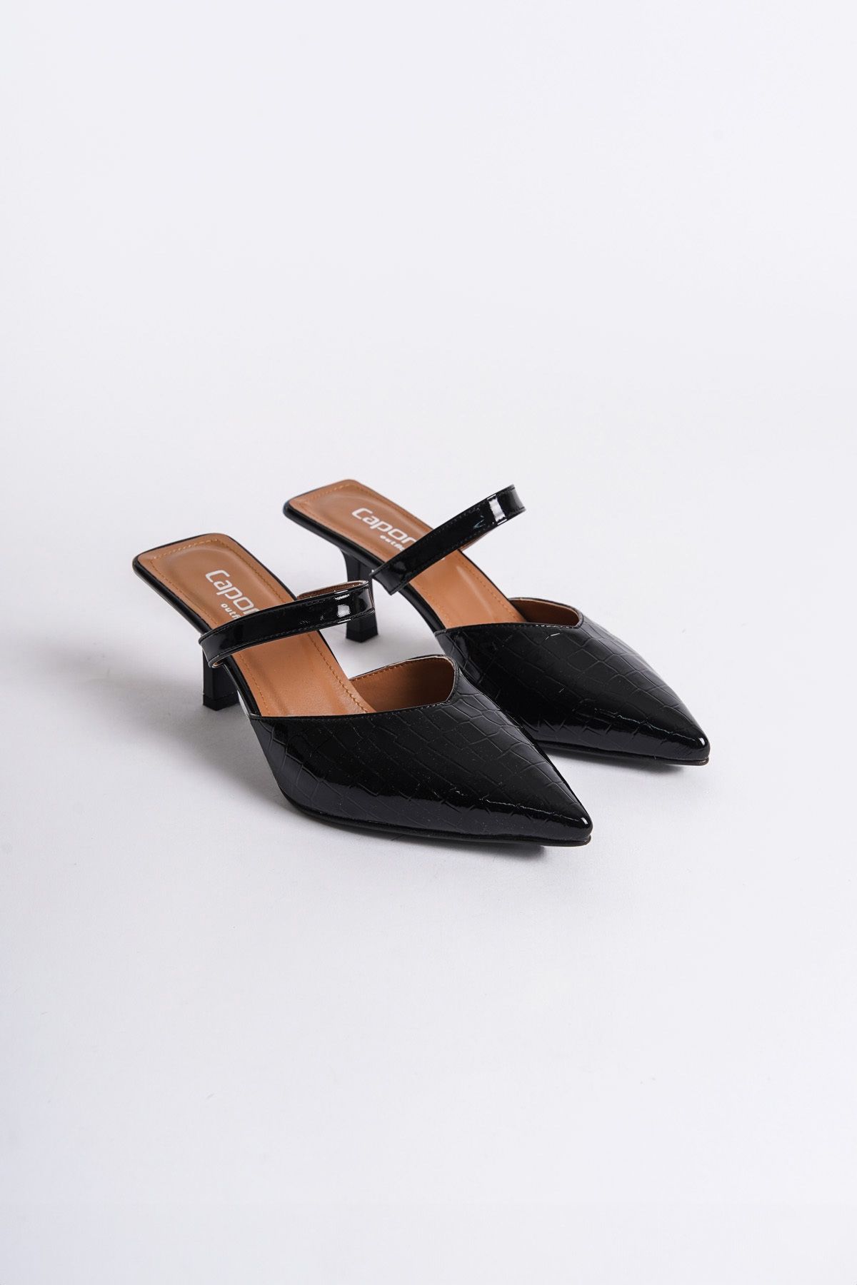 دمپایی مشکی زنانه پاشنه اورجینال Capone Outfitters