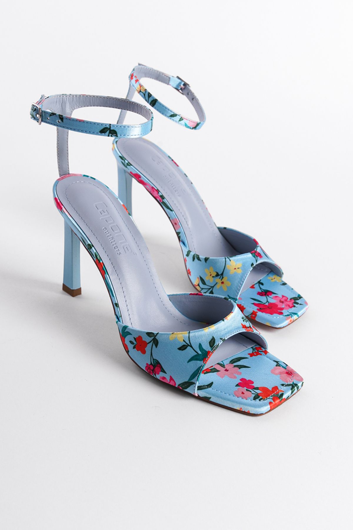 Capone Outfitters Pantofi De Damă Regina Cu Spate Deschis, Cu Toc Înalt, Cu Vârf Tocit, Cu Modele Florale - 38