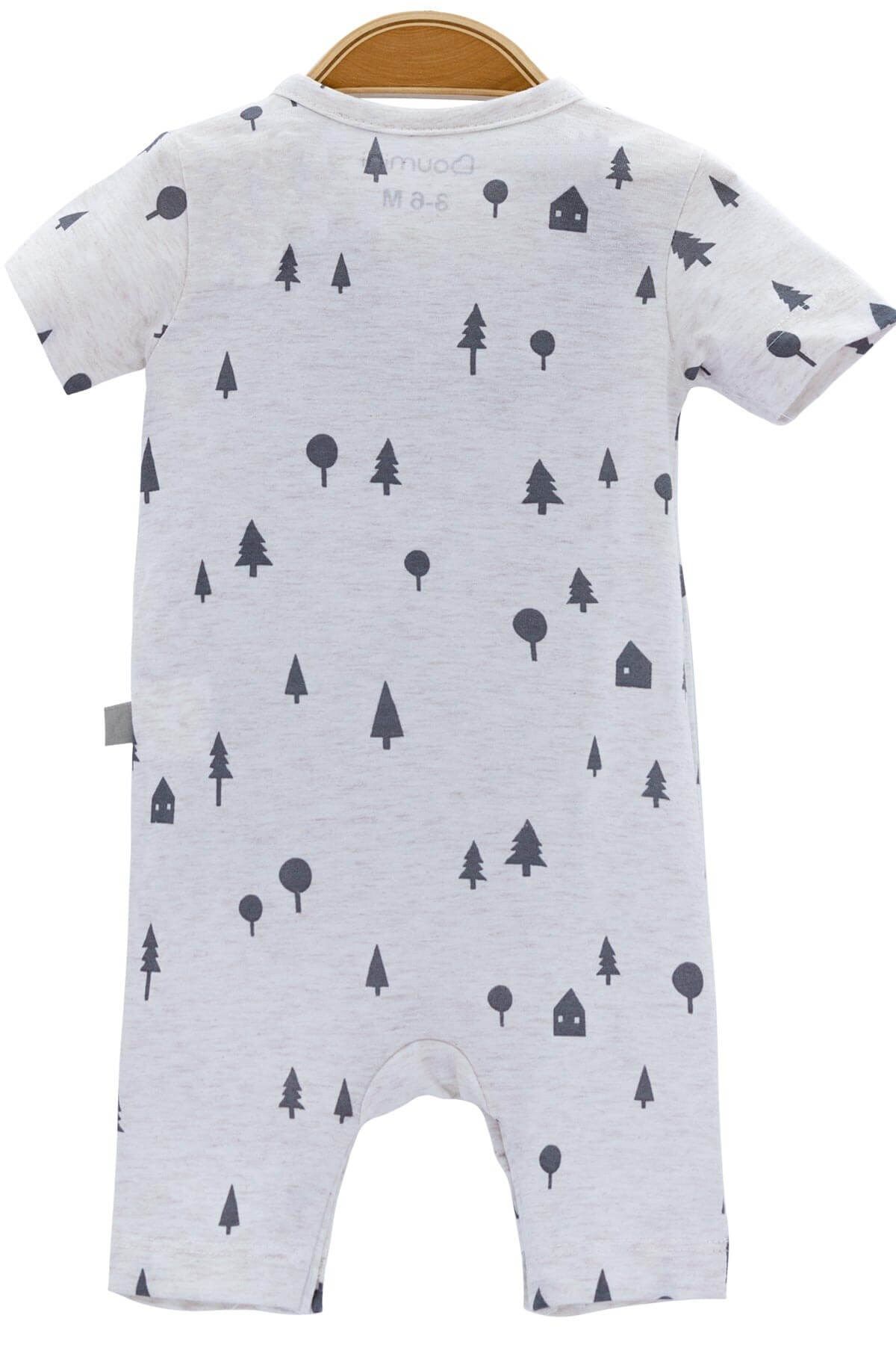 Boumini-Cotton Short Sleeve Pine Forest Baby Romper - Shorts Romper 3