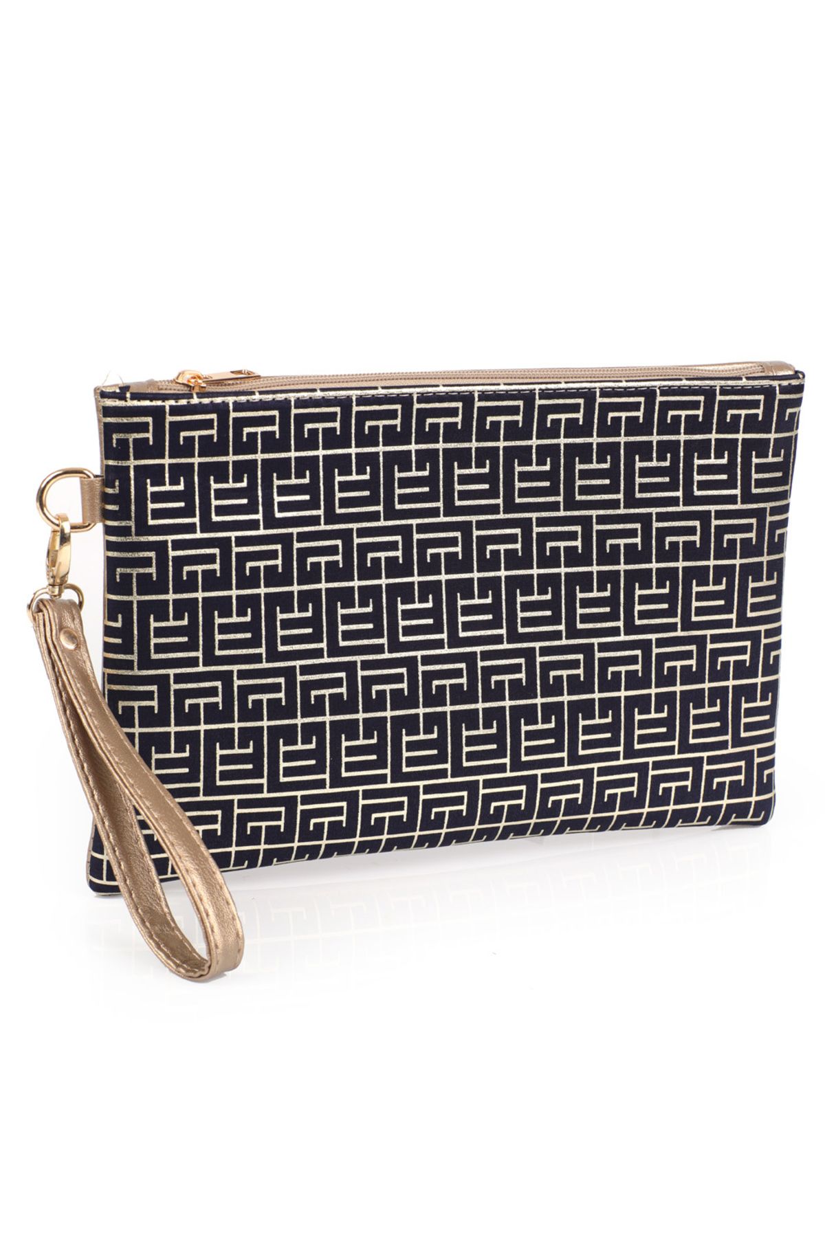 Capone Outfitters-Satin Labyrinth Patterned Paris Women's Clutch Bag 2