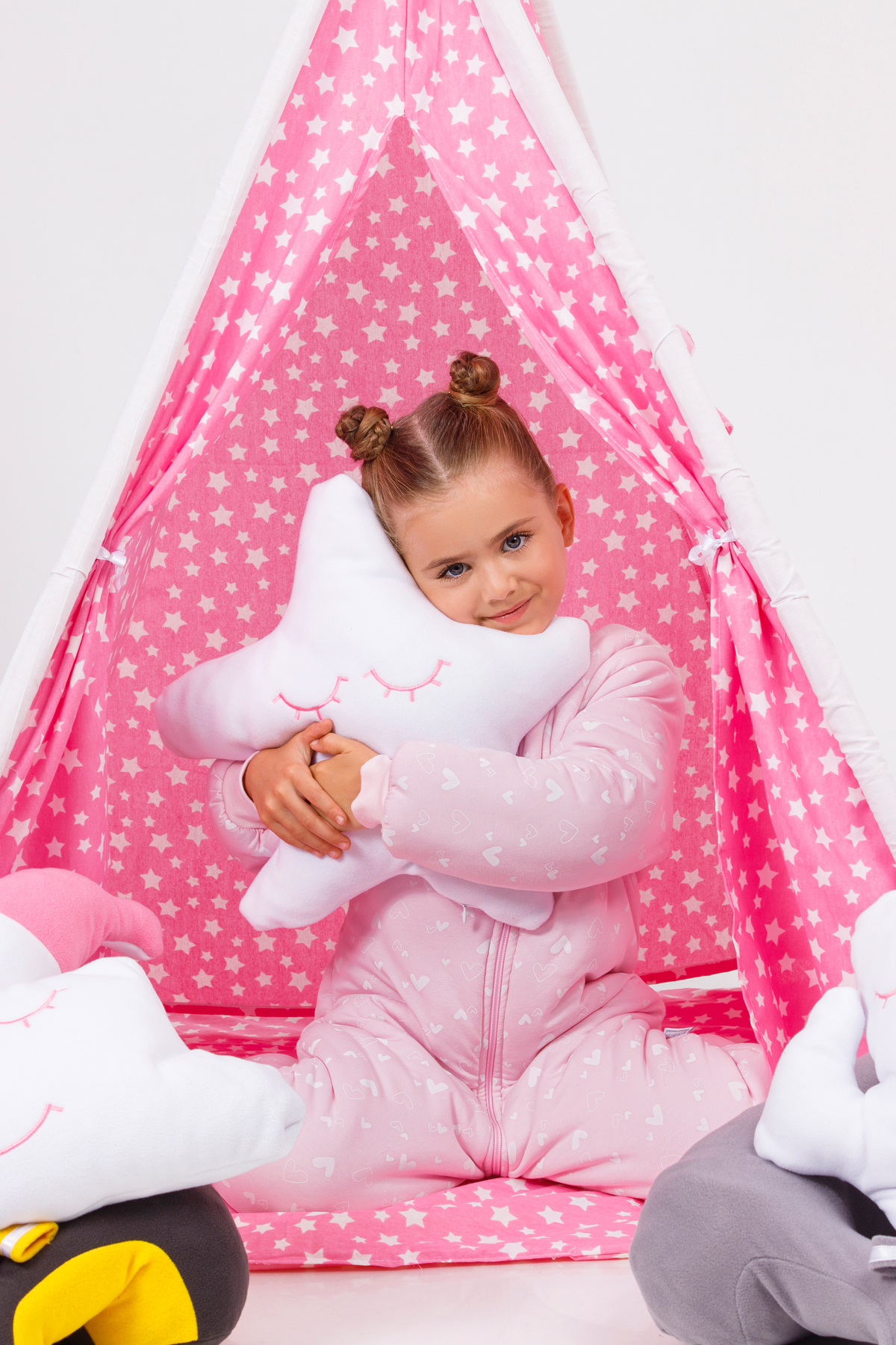 BabyModa Ahşap Direkli Sağlıklı Pamuklu Devrilmeyen Çocuk Oyun Alanı & Evi Minderli Çocuk Oyun Çadırı fotoğrafı 5 (önizleme)