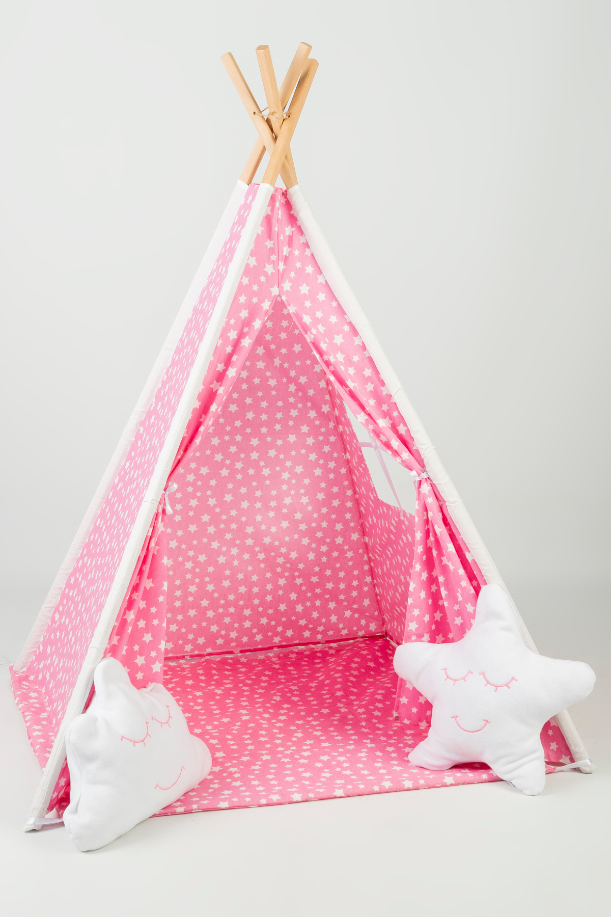 BabyModa Ahşap Direkli Sağlıklı Pamuklu Devrilmeyen Çocuk Oyun Alanı & Evi Minderli Çocuk Oyun Çadırı fotoğrafı 7 (önizleme)