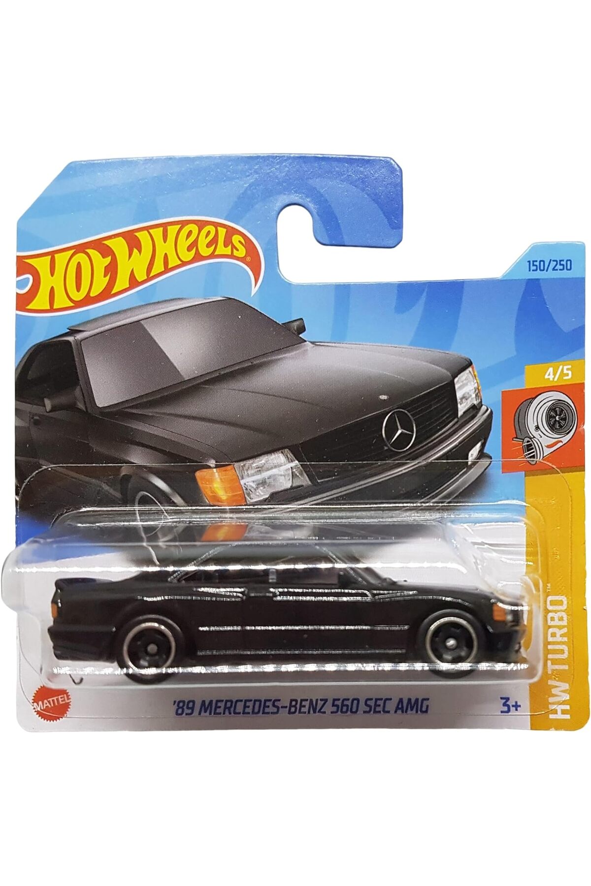 HOT WHEELS ´89 Mercedes-Benz 560 Sec Amg - Hw Turbo 4/5 - Hkg45 - Short Card - Black - 2023
