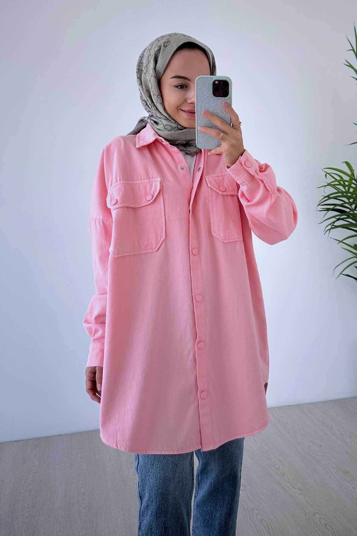 Ka Hijab Soft Gömlek - Pembe